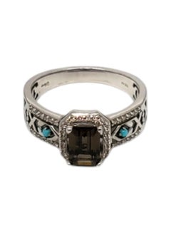 Anello Pocahontas in argento sterling con diamante e quarzo fumé Disney, misura 9 #20600