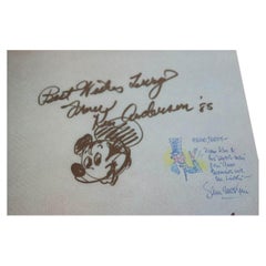 Autógrafos y Bocetos de Animadores y Actores de Voz Disney Vintage en Libro