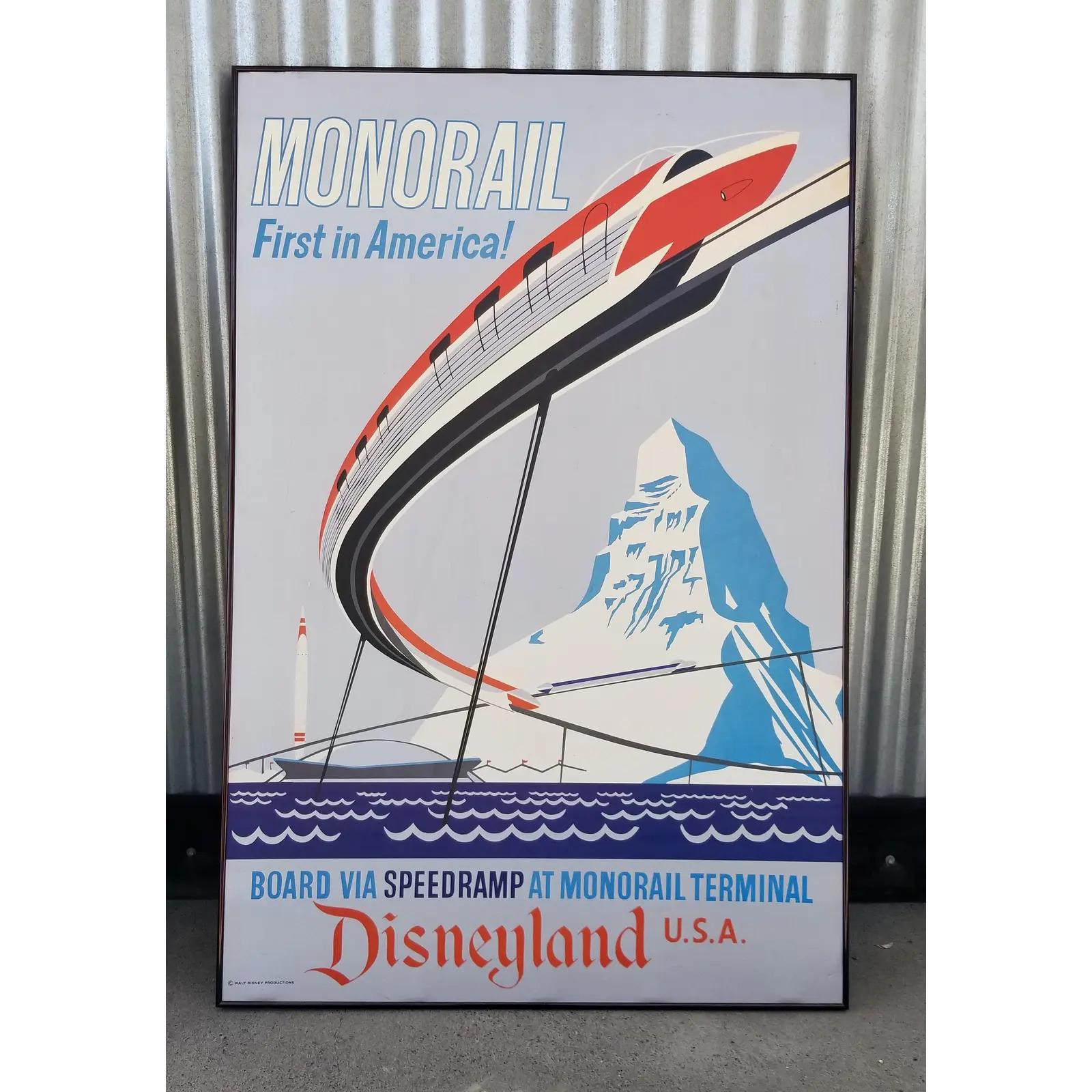 Mid-Century Modern Disneyland Attraction Poster Monorail