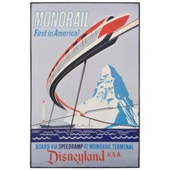 Vintage Disneyland Attraction Poster Monorail