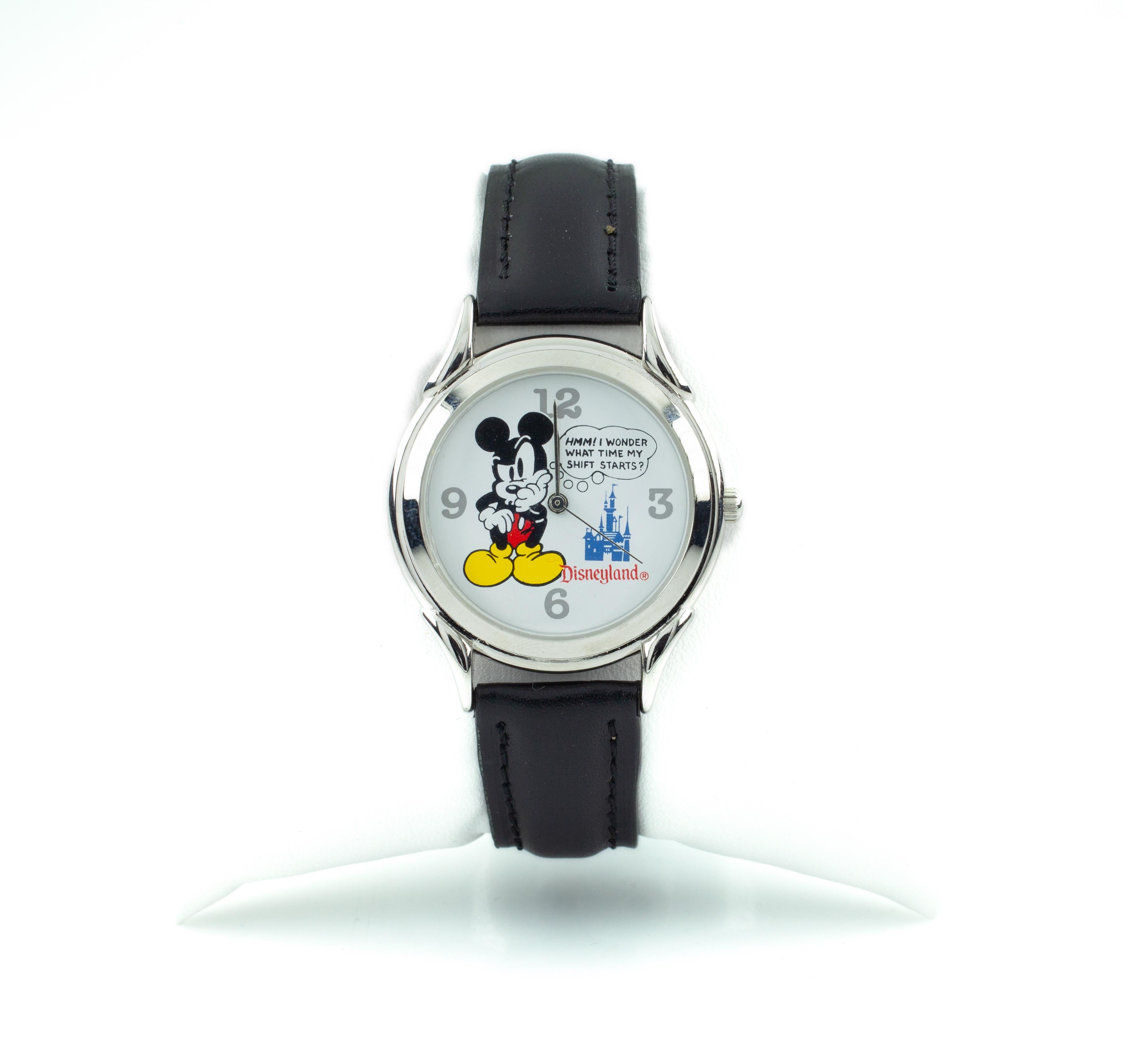 Modern Disneyland Employee Stainless Steel Mickey Mouse Shift Watch, Limited Edition