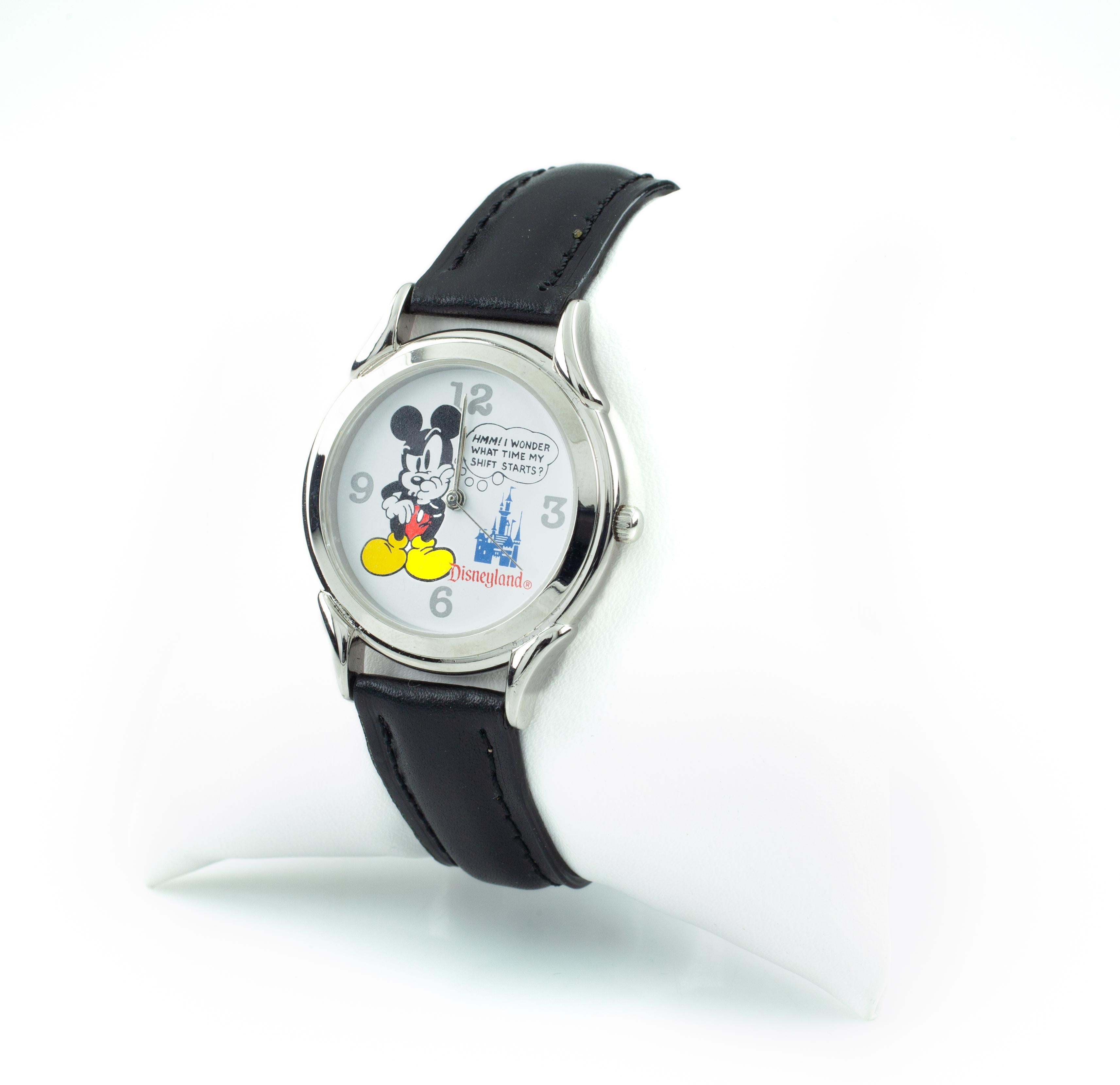 Disneyland Employee Stainless Steel Mickey Mouse Shift Watch, Limited Edition In Good Condition In Van Nuys, CA