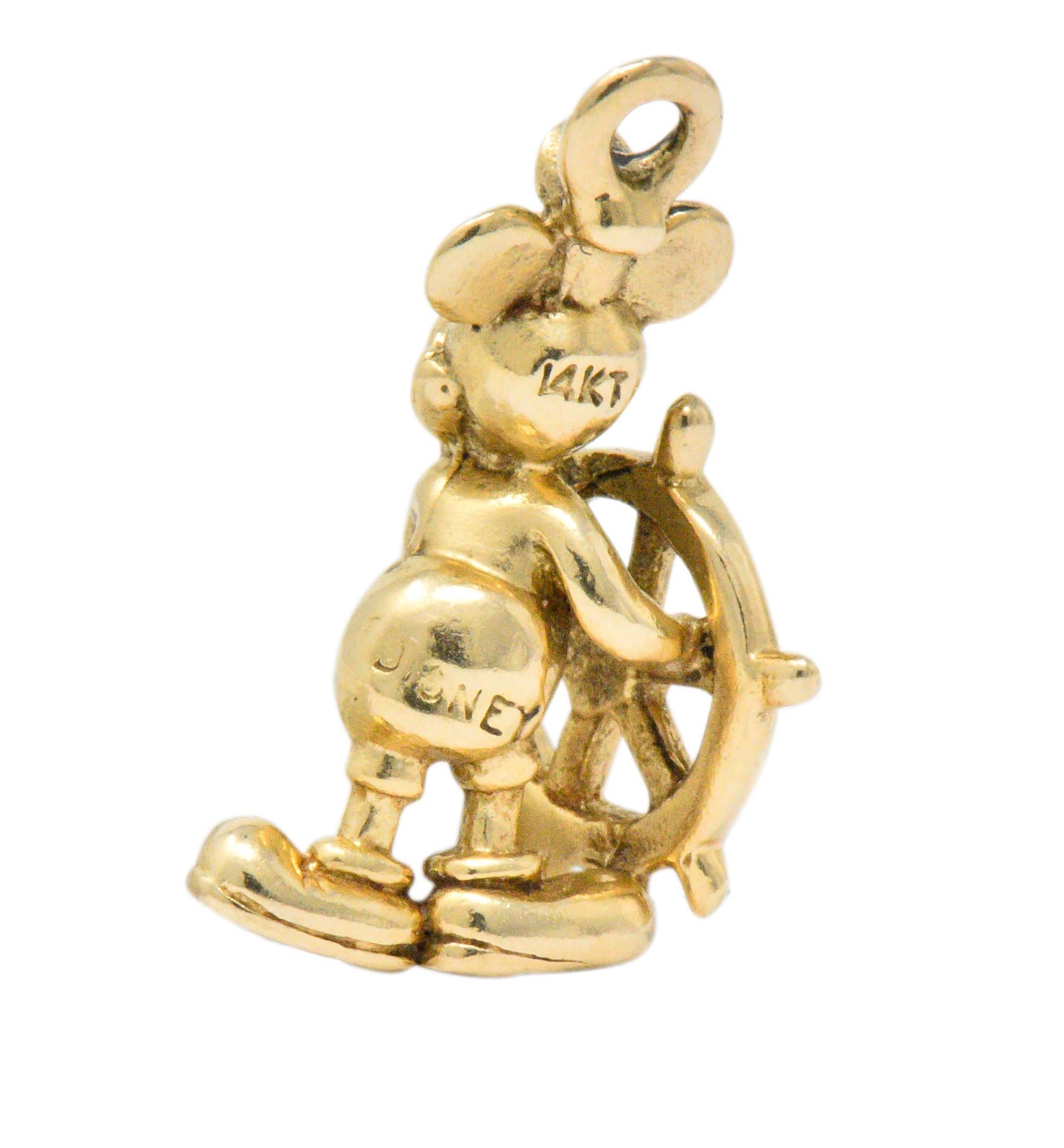 mickey mouse gold charm