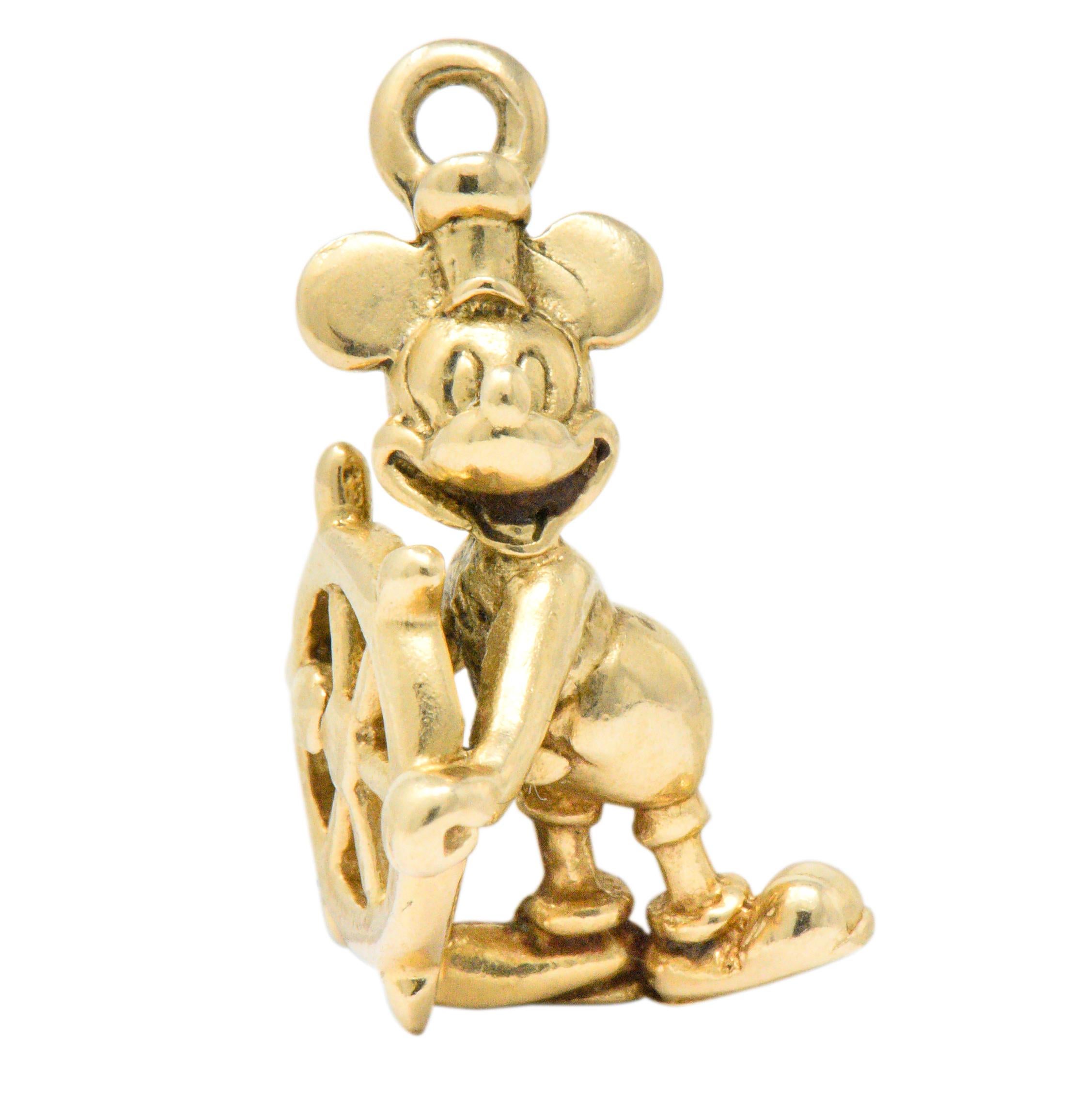 Disney's Mickey Mouse Contemporary 14 Karat Gold Charm