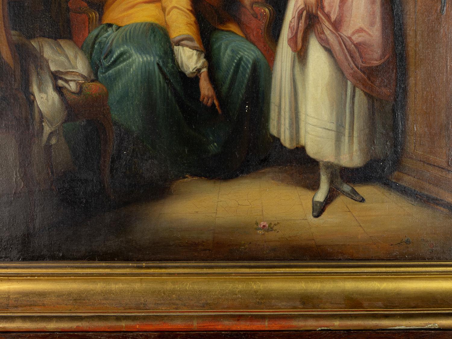 French «Disobedient Daughter» Painting By Paul Emile Destouches (1794-1874) For Sale