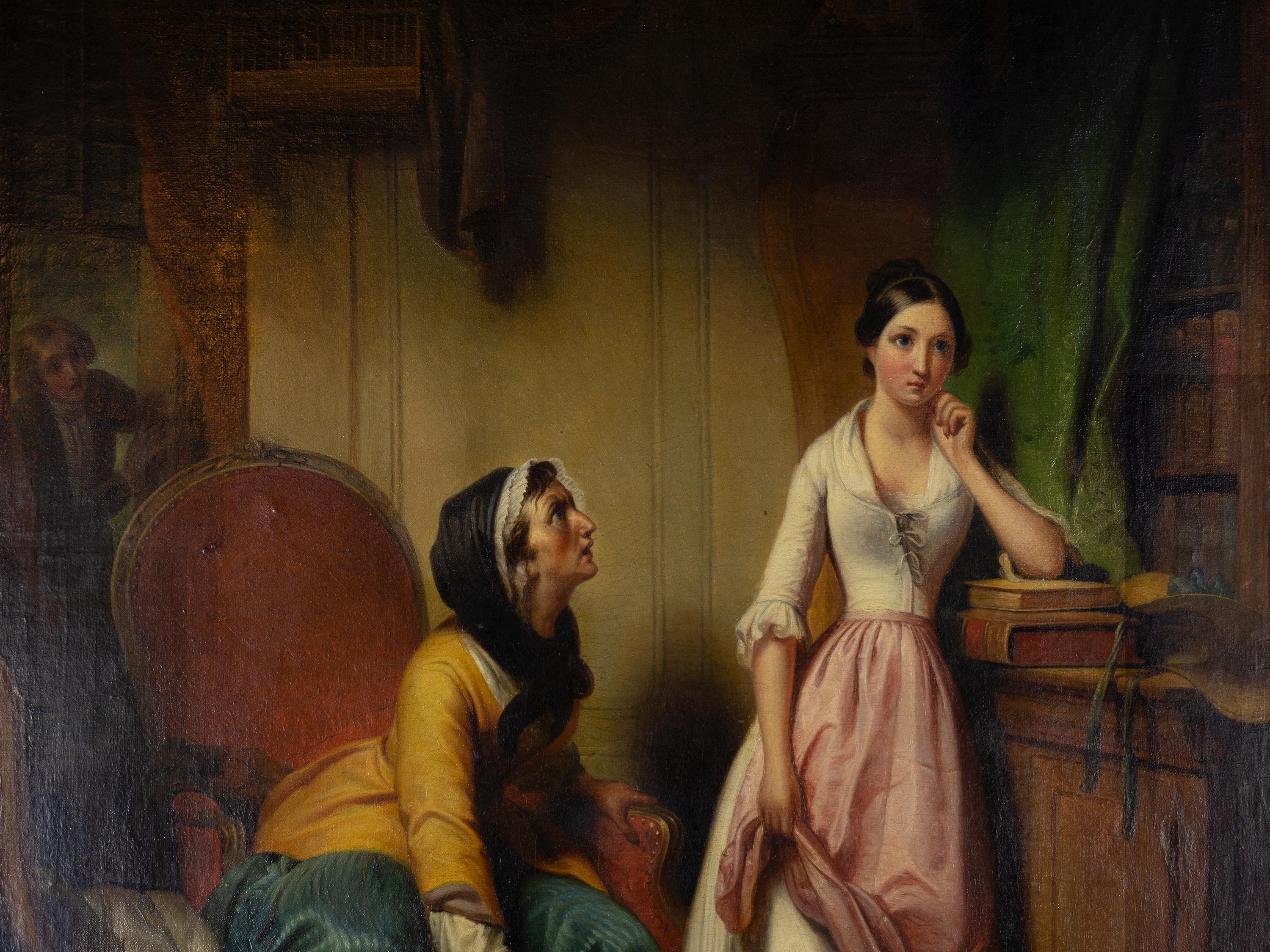 «Disobedient Daughter» Painting By Paul Emile Destouches (1794-1874) For Sale 1