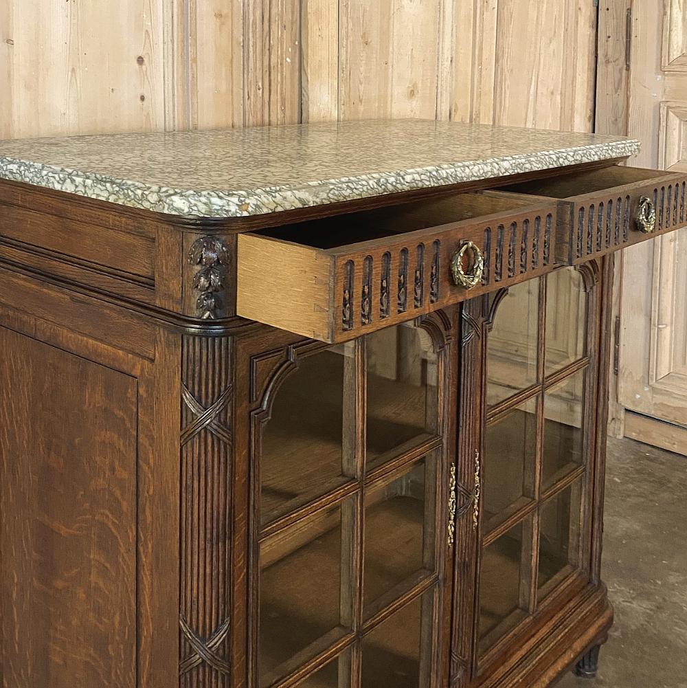 Late 19th Century Display Buffet, 19th Century French Louis XVI Marble Top