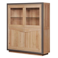 Vitrina 4 Puertas de Cerezo Macizo Francés, 100% Made in France