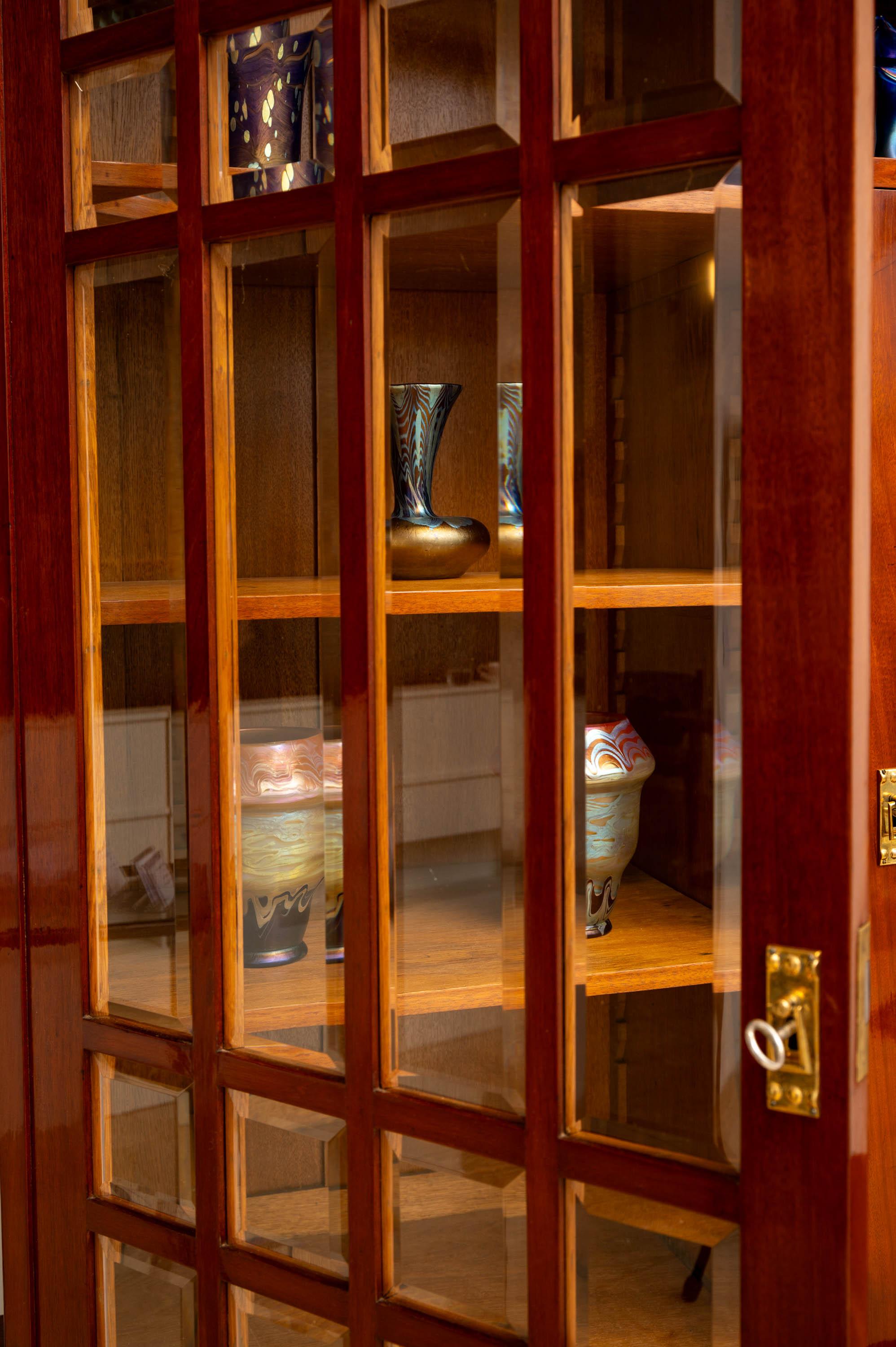 Display Cabinet Copper Fittings by Georg Klimt ca. 1900 Jugendstil Furniture 1