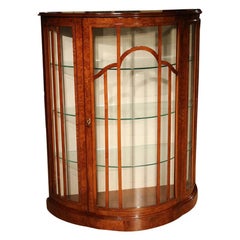 Retro Display Cabinet in Art Deco Style Made of Elm Wood