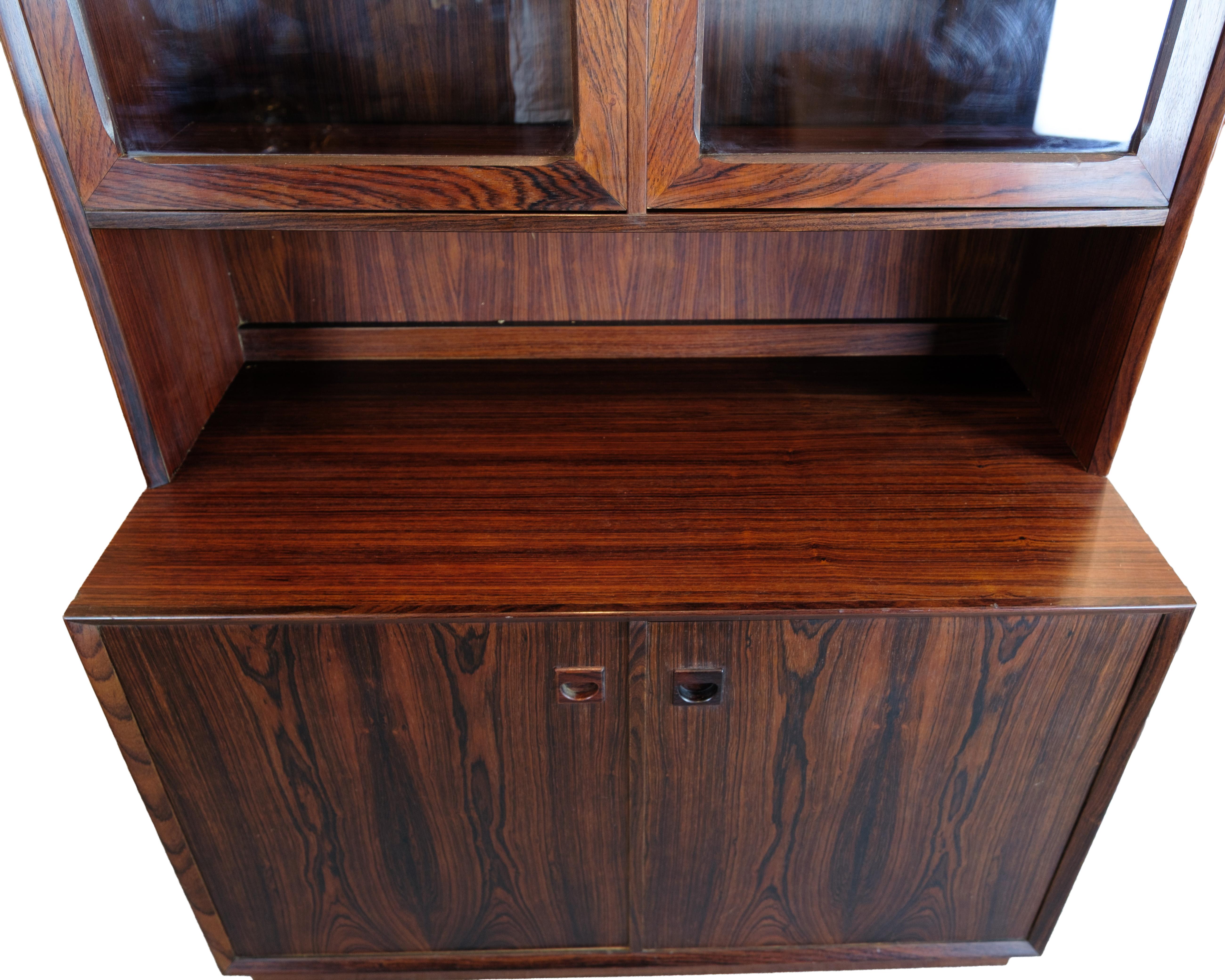 Danish Display Cabinet In Rosewood By Erik Brouer For Brouer Furniture For Sale