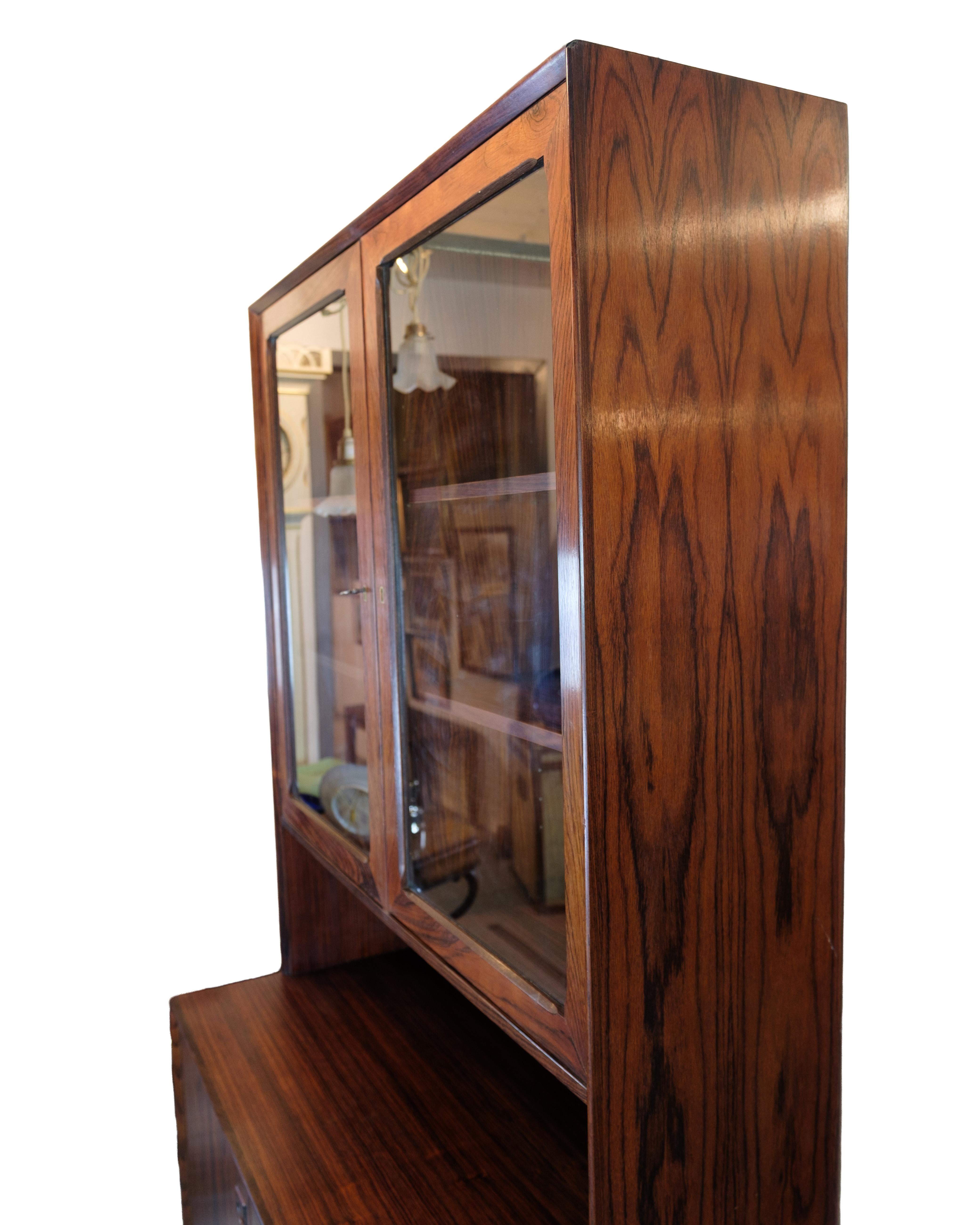 Mid-20th Century Display Cabinet In Rosewood By Erik Brouer For Brouer Furniture For Sale