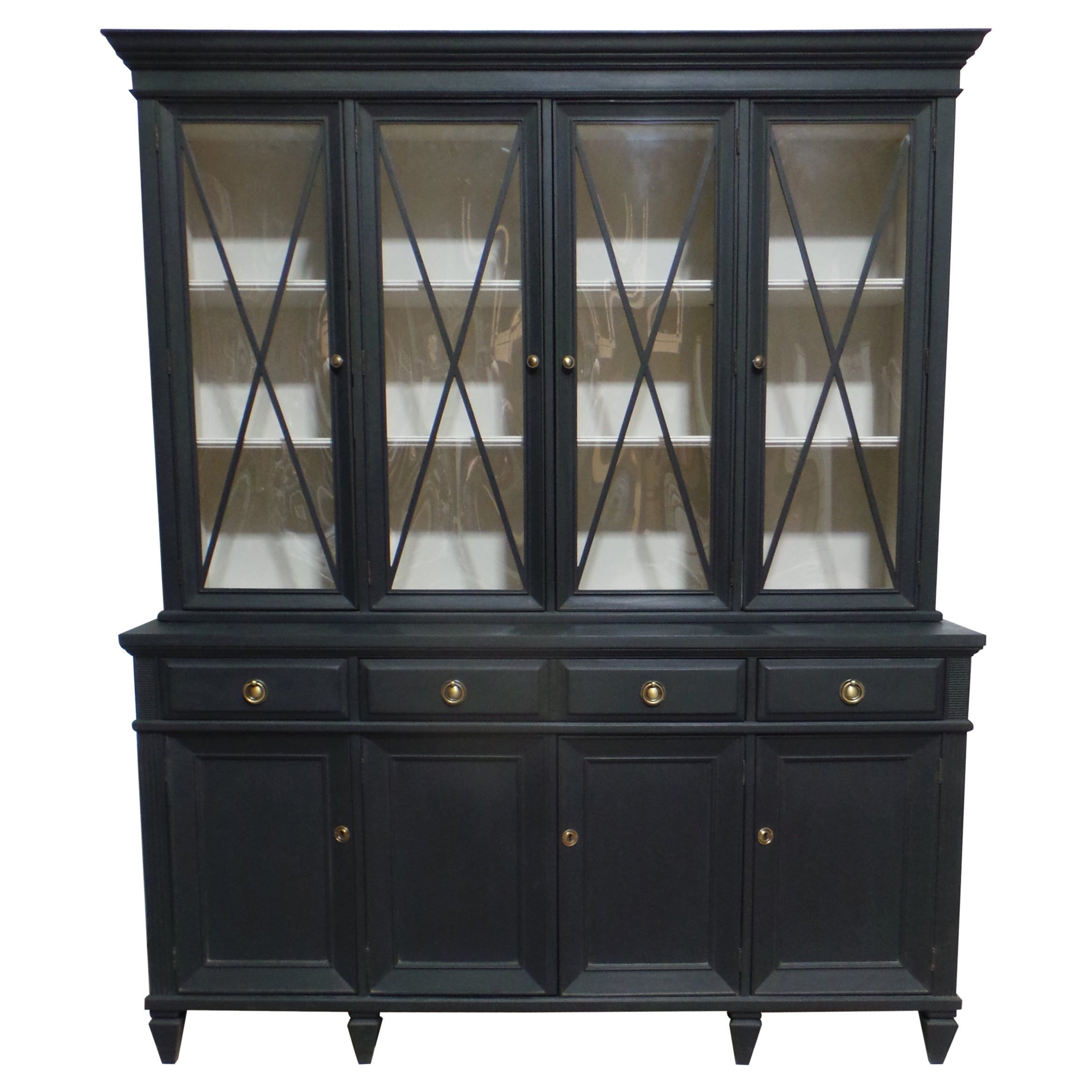Display Case Gustavian Style Midnight Black