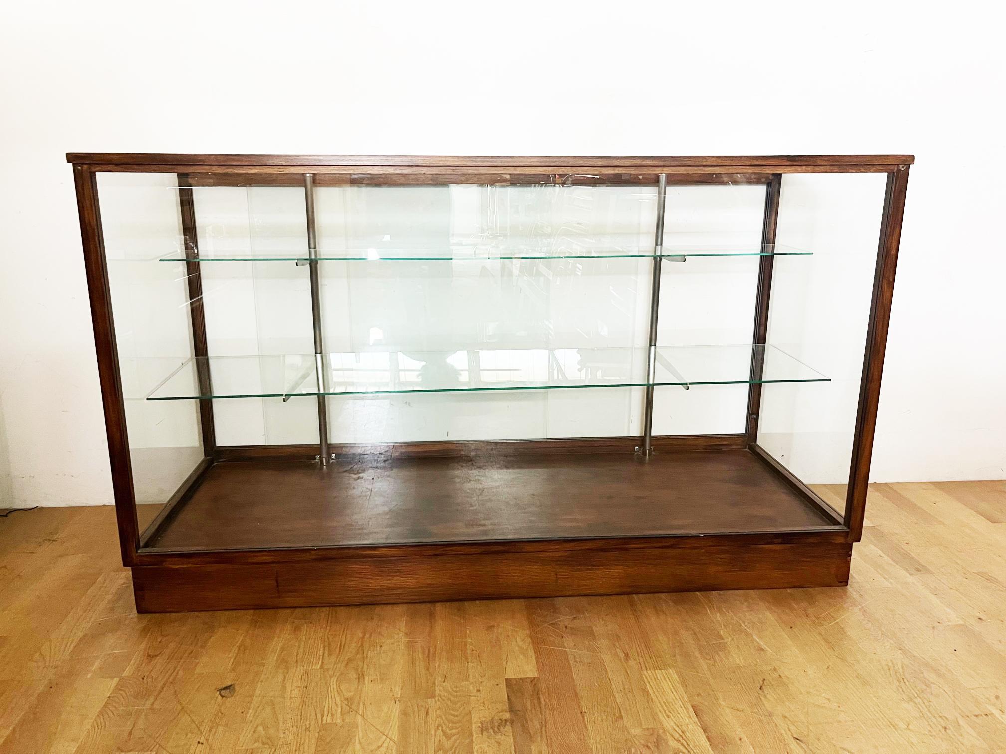 Italian Display Case Wood and Crystal, 1900s For Sale