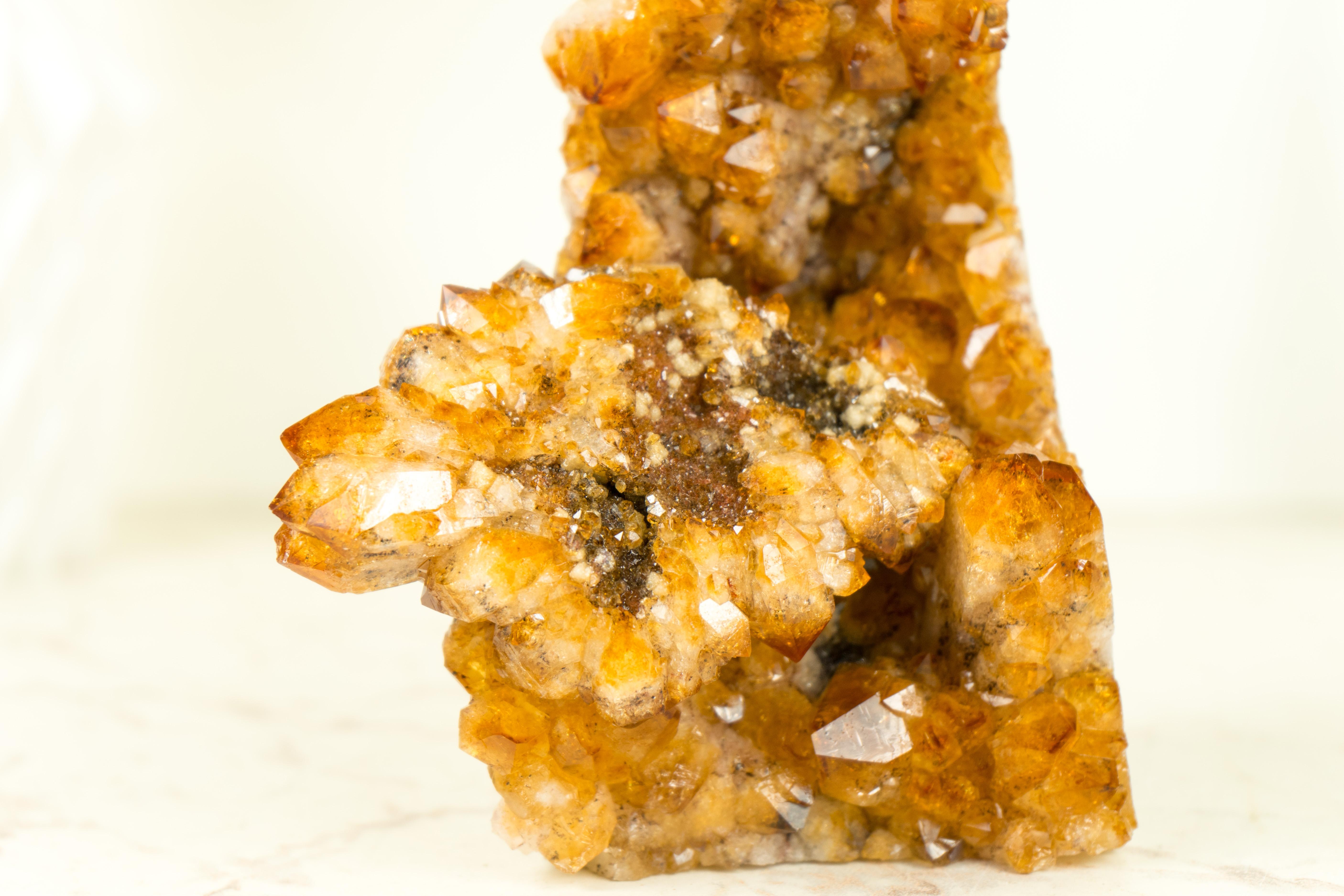 Display Grade Citrine Flower Cluster with Madeira Citrine Druzy, Self Standing For Sale 7