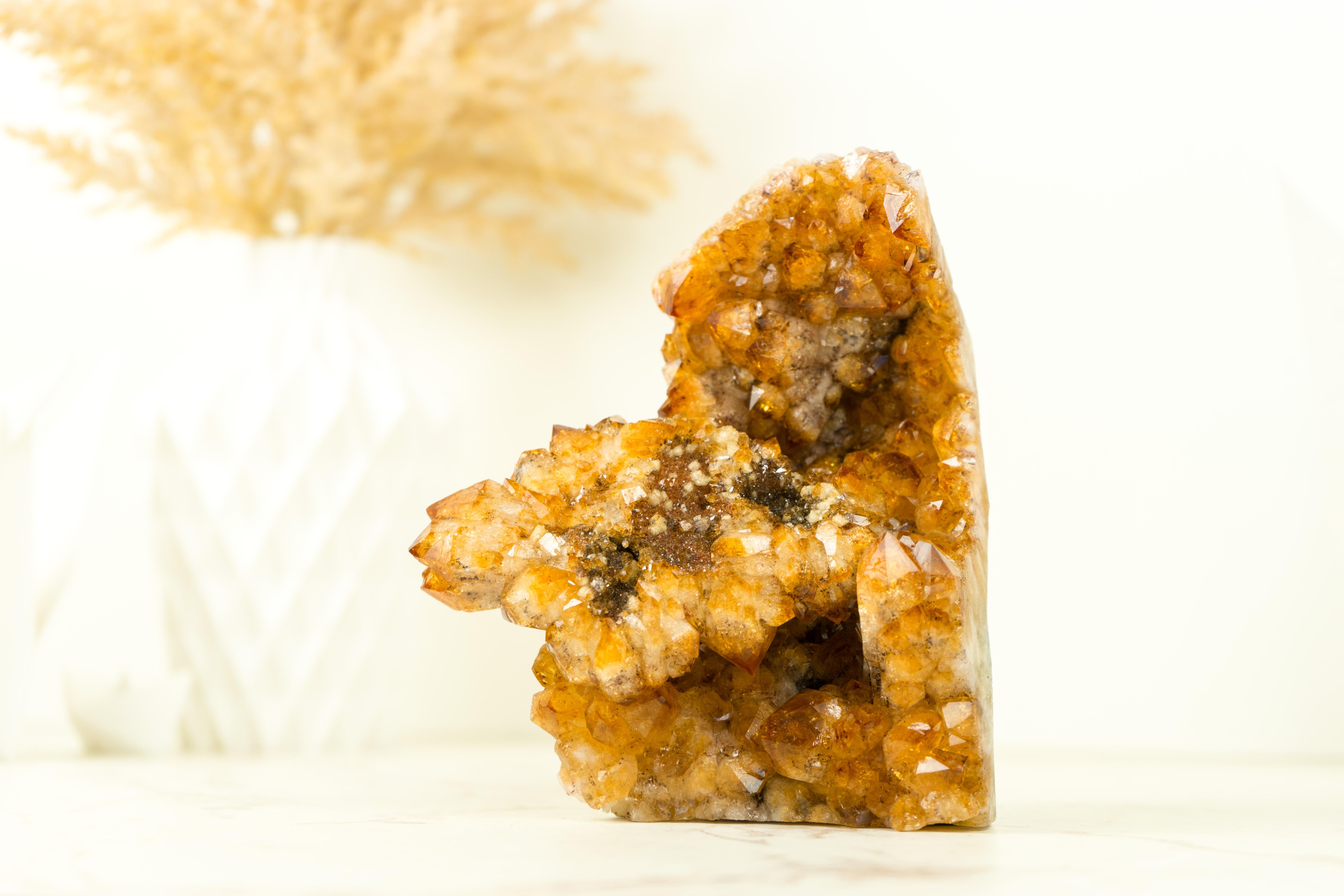 Display Grade Citrine Flower Cluster with Madeira Citrine Druzy, Self Standing For Sale 2