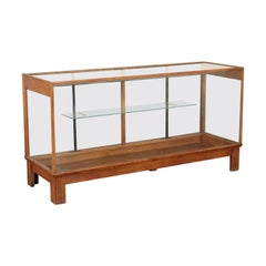 Display Oak Glass Vintage, Italy, 1940s-1950s