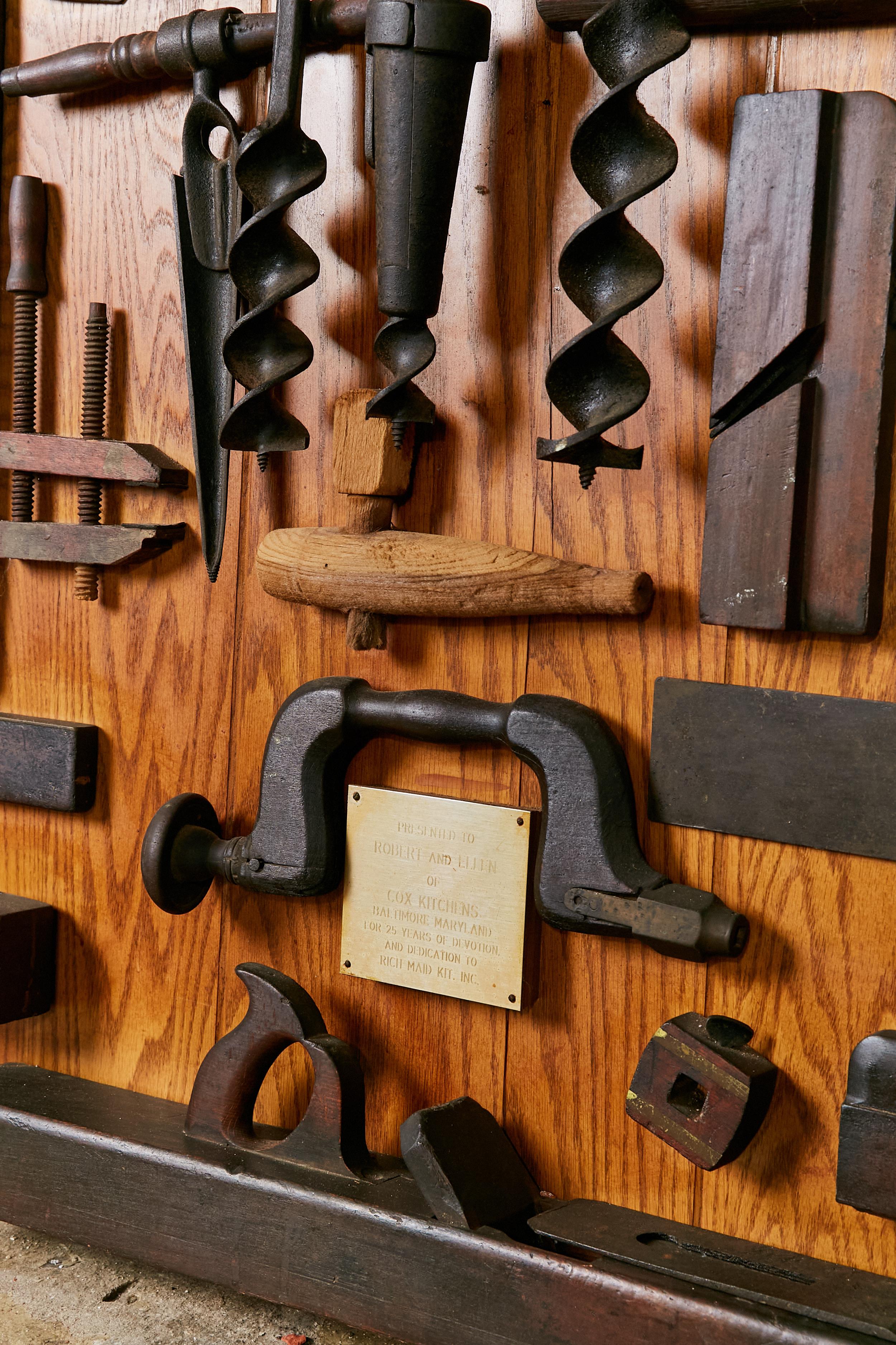 American Display of Vintage Carpentry Tools For Sale