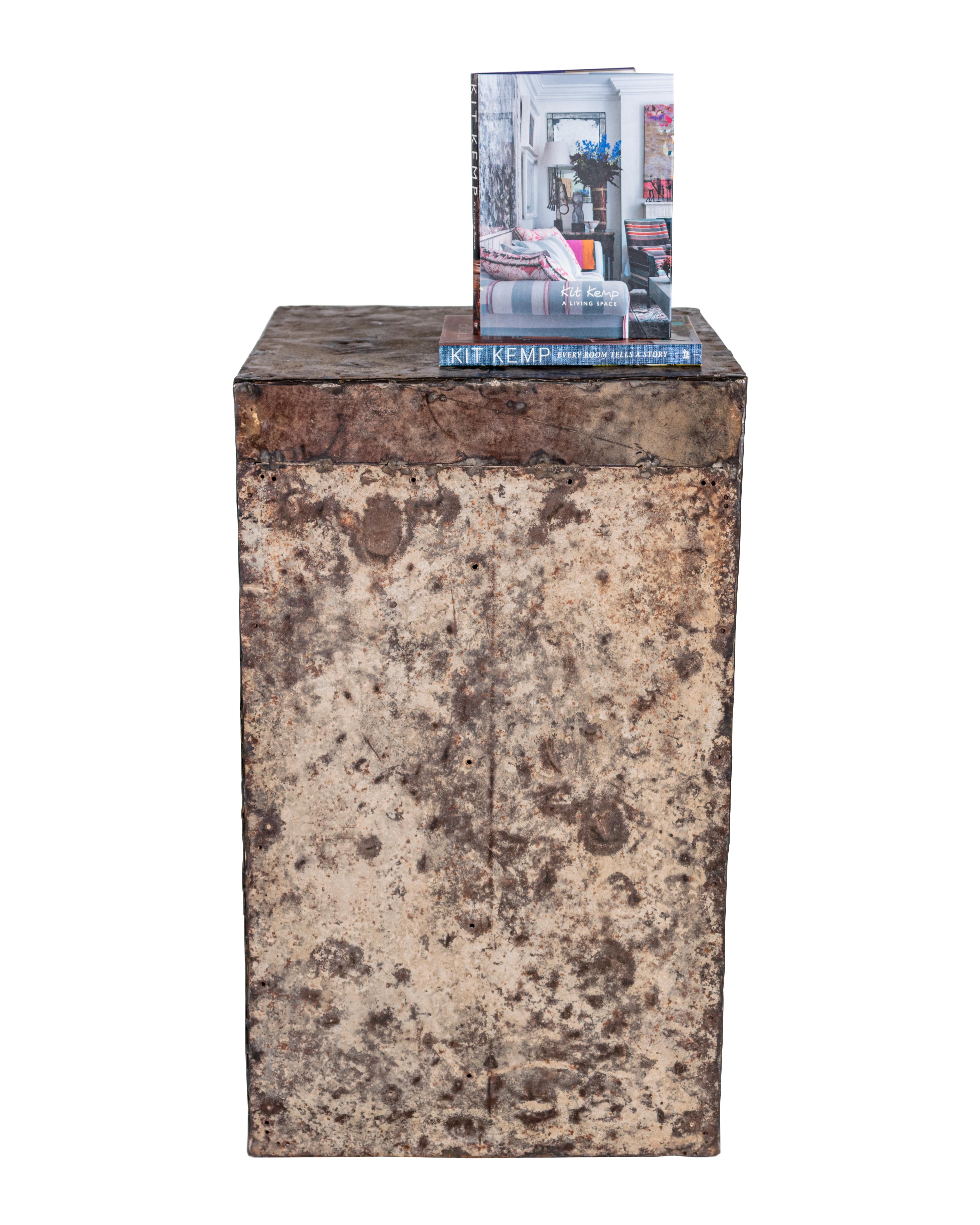 Rustic Display Plinth Fashioned from Repurposed Architectural Steel