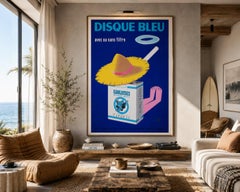 Disque Bleu Gauloises 1956 French Cigarettes Advertising Poster, Henri Favre