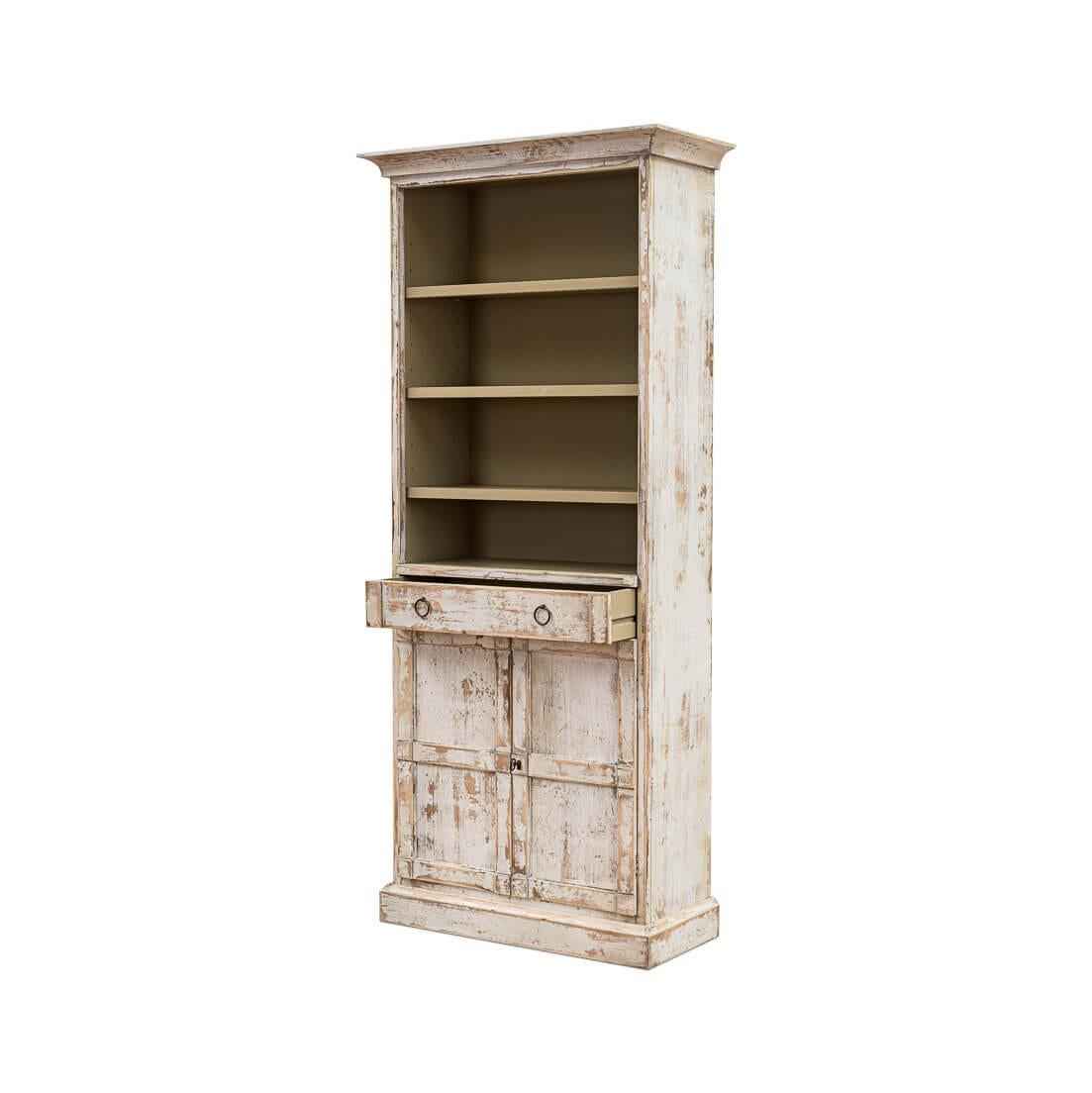 Disrupted White Colonial Bookcase In New Condition For Sale In Westwood, NJ