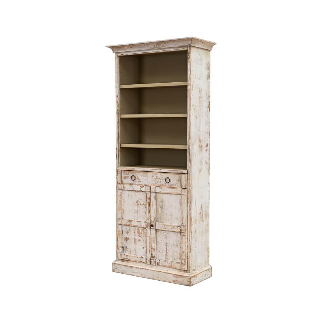 Disrupted White Colonial Bookcase For Sale