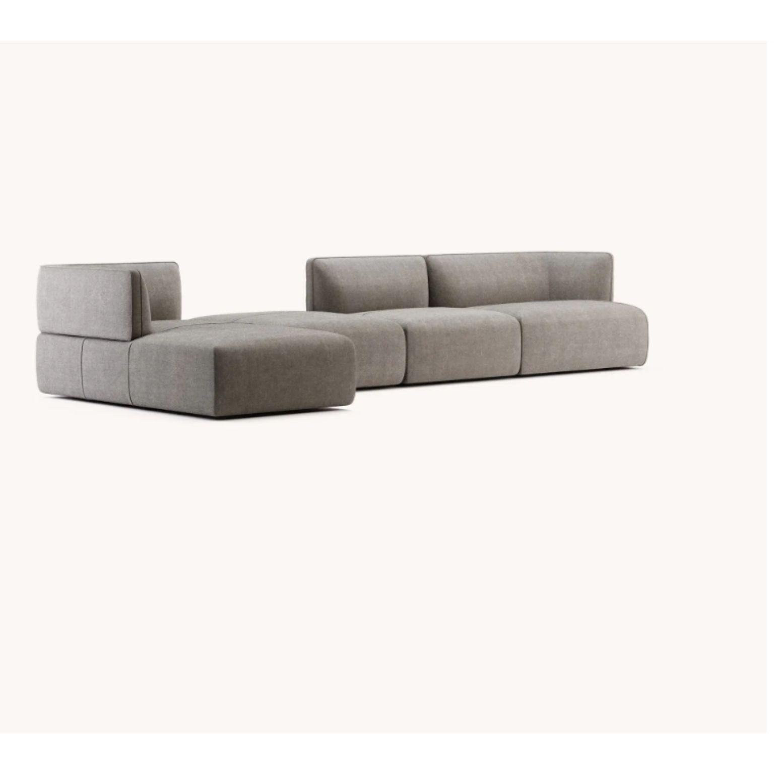 Disruption sofa by Domkapa
Materials: Fabric (Logone 01).
Dimensions: W 444.5 x D 180 x H 80 cm.
Also available in different materials.

Disruption is a modular sofa, fully upholstered, with minimalistic design and ergonomic proportions. This