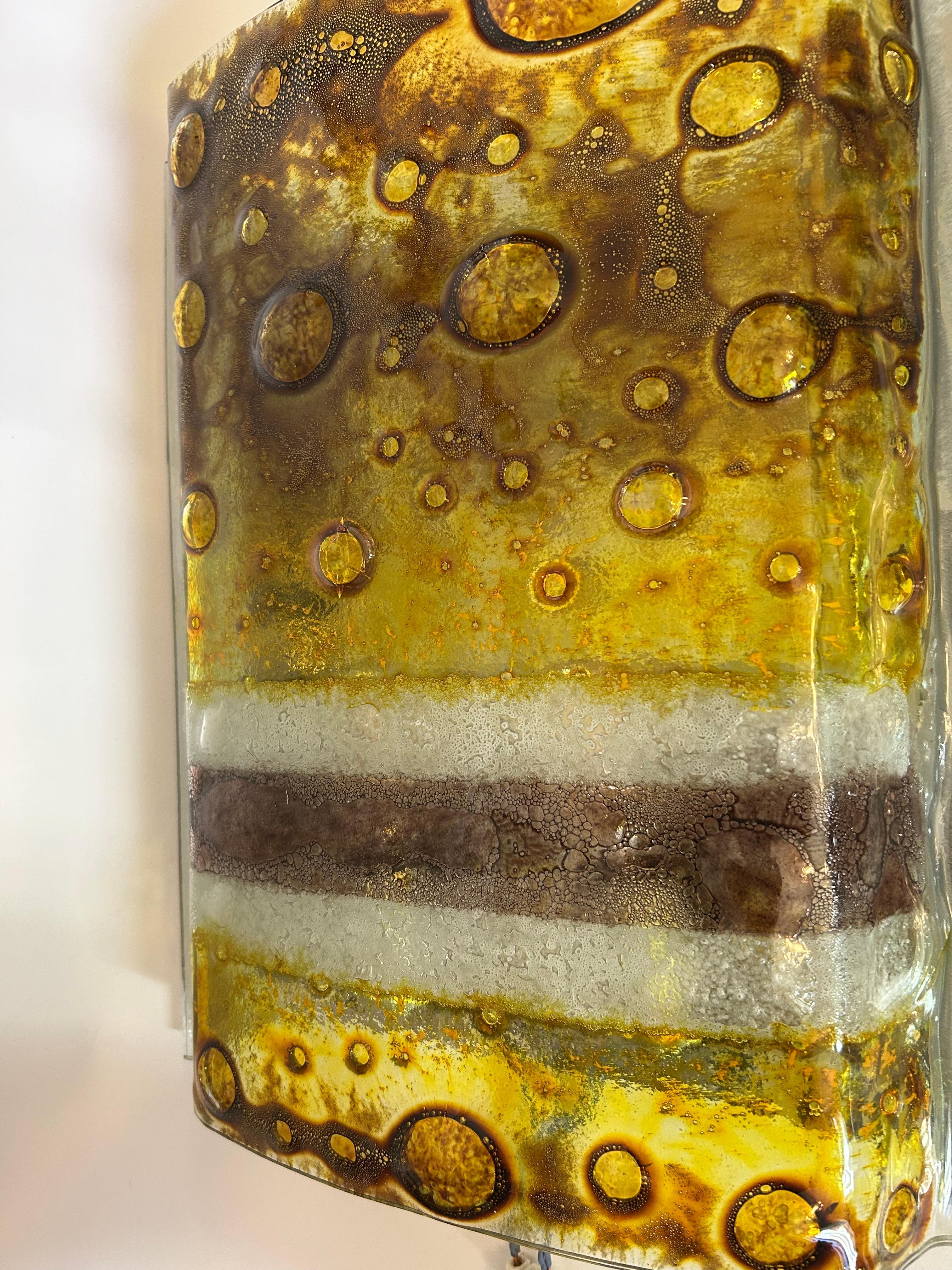 Italian Distant Galaxies, Amazing Murano Wall Light, 1980's For Sale