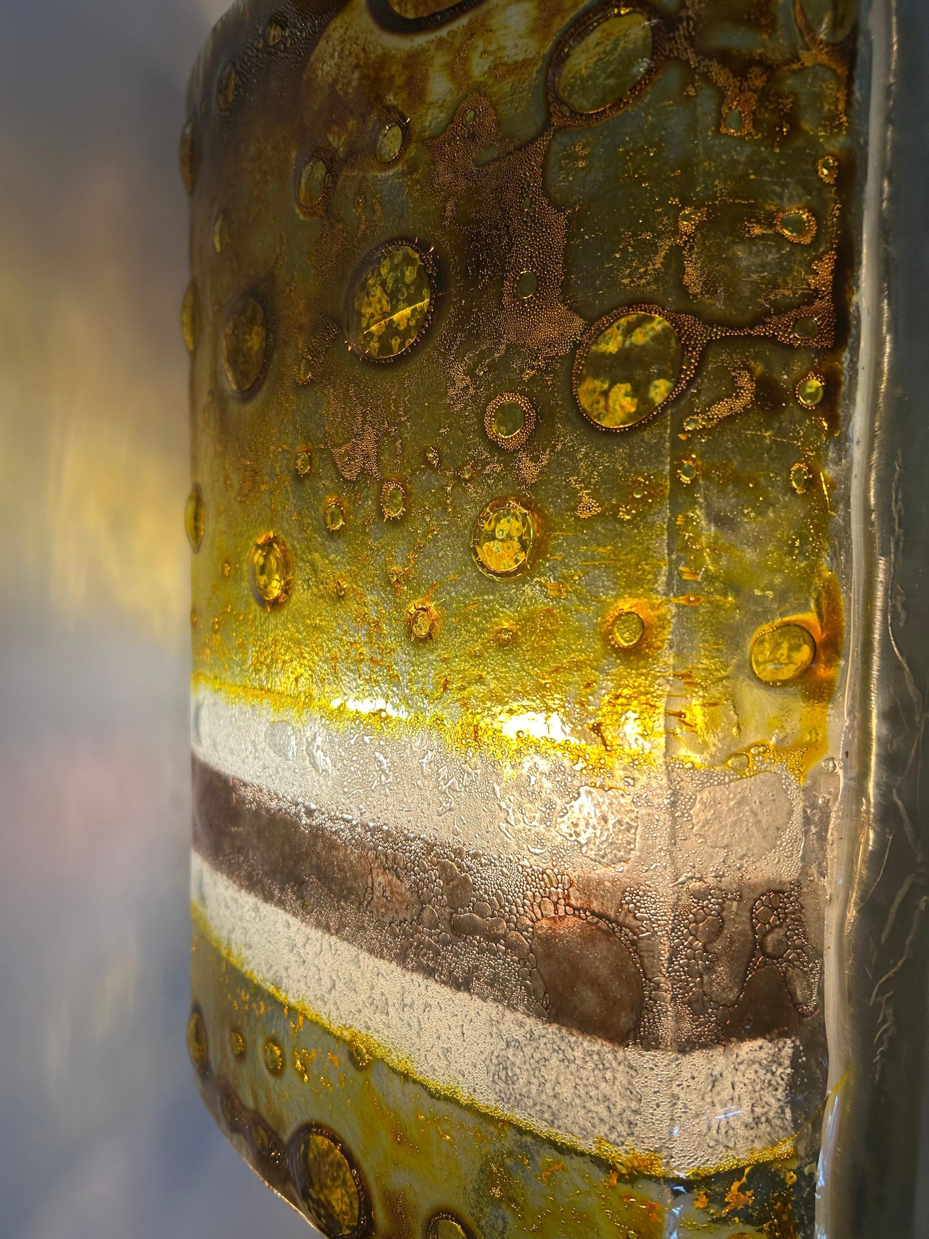 Hand-Crafted Distant Galaxies, Amazing Murano Wall Light, 1980's For Sale