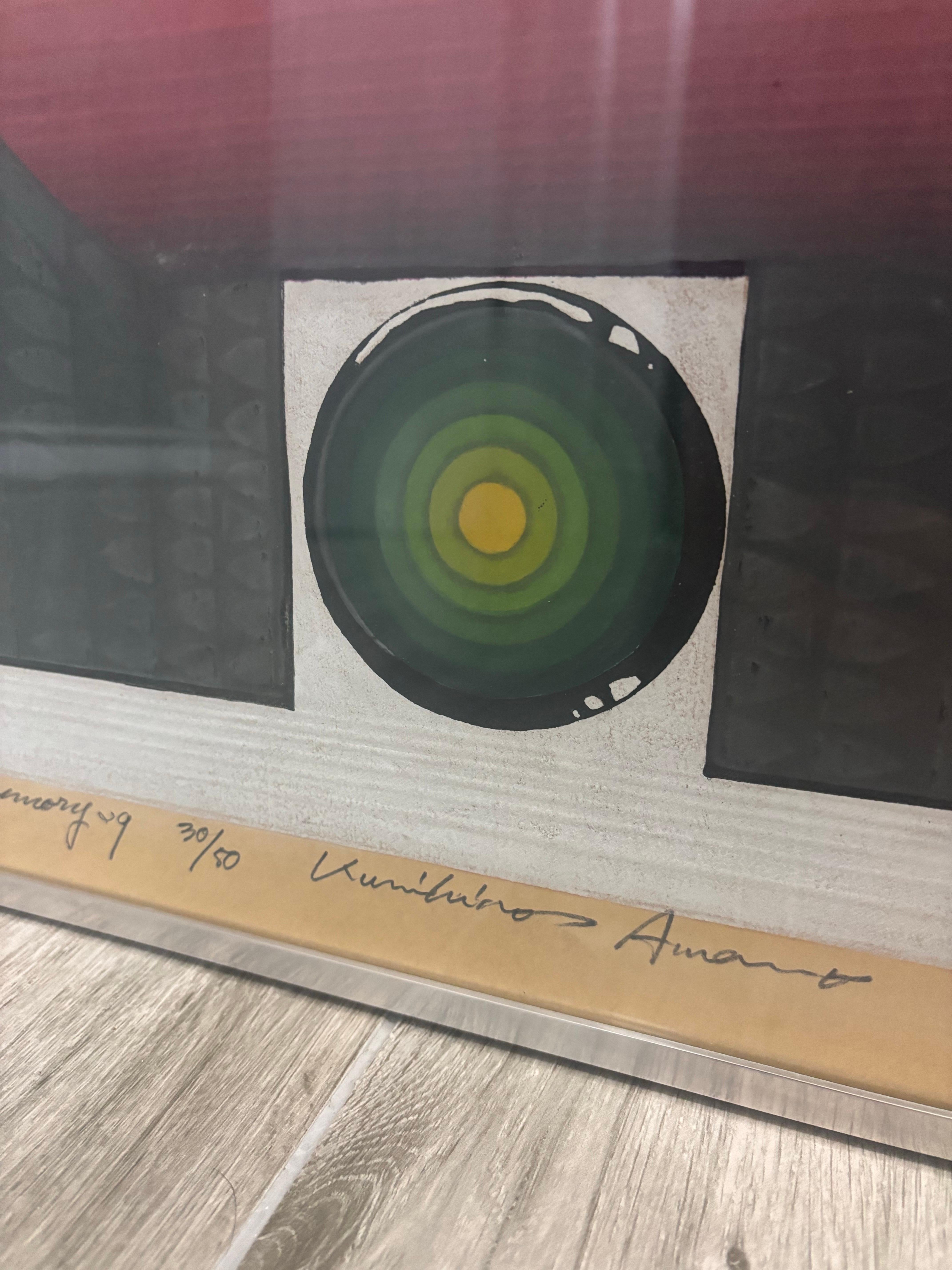 Paper “Distant Memory” Wood Block Print by Japanese artist Kunihiro Amano, 1968 For Sale