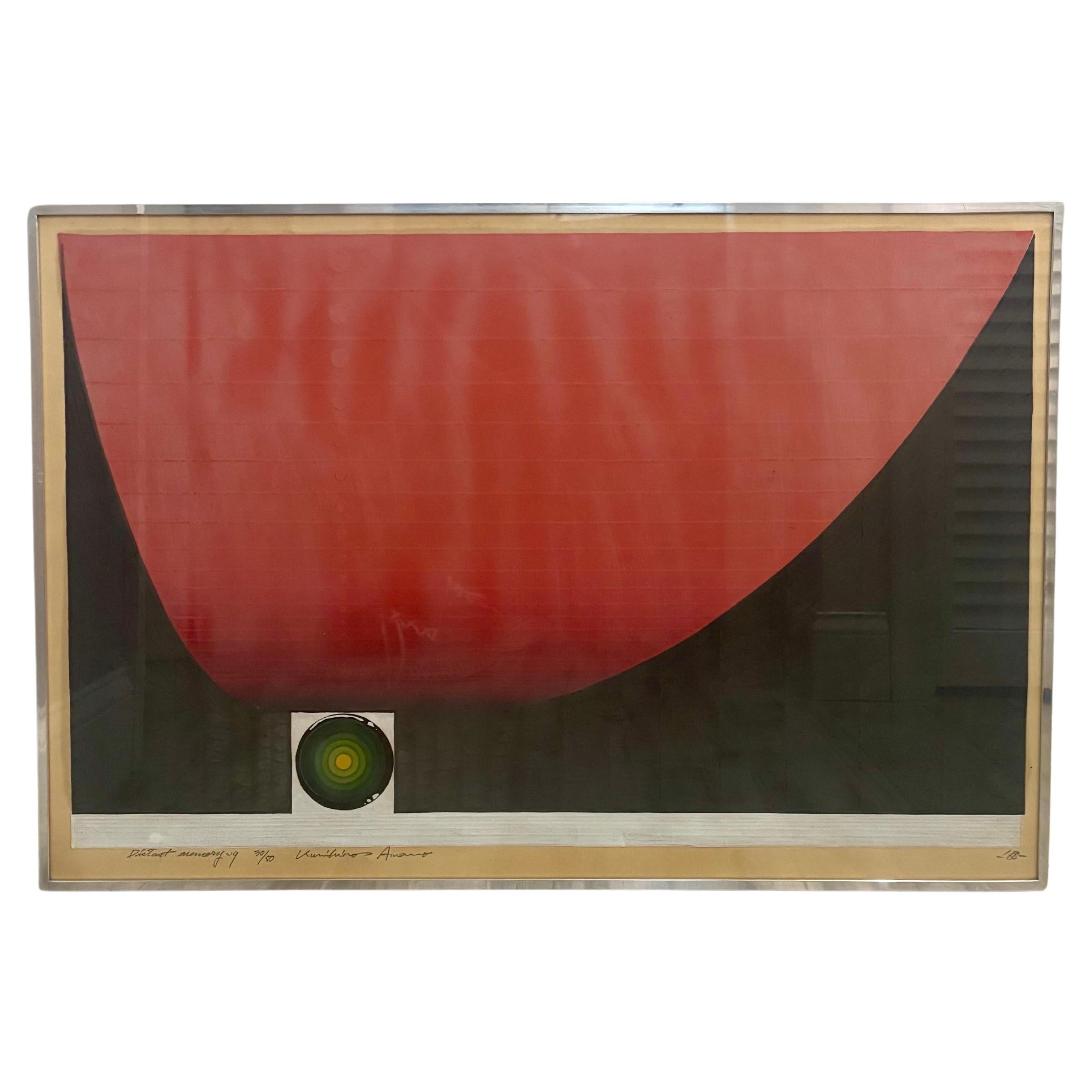 “Distant Memory” Wood Block Print by Japanese artist Kunihiro Amano, 1968 For Sale