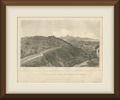 Distant View of Mafra and Sintra, Peninsular War, Antique Engraving, circa 1817