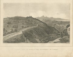 Distant View of Mafra and Sintra, Peninsular War, Antique Engraving, circa 1817