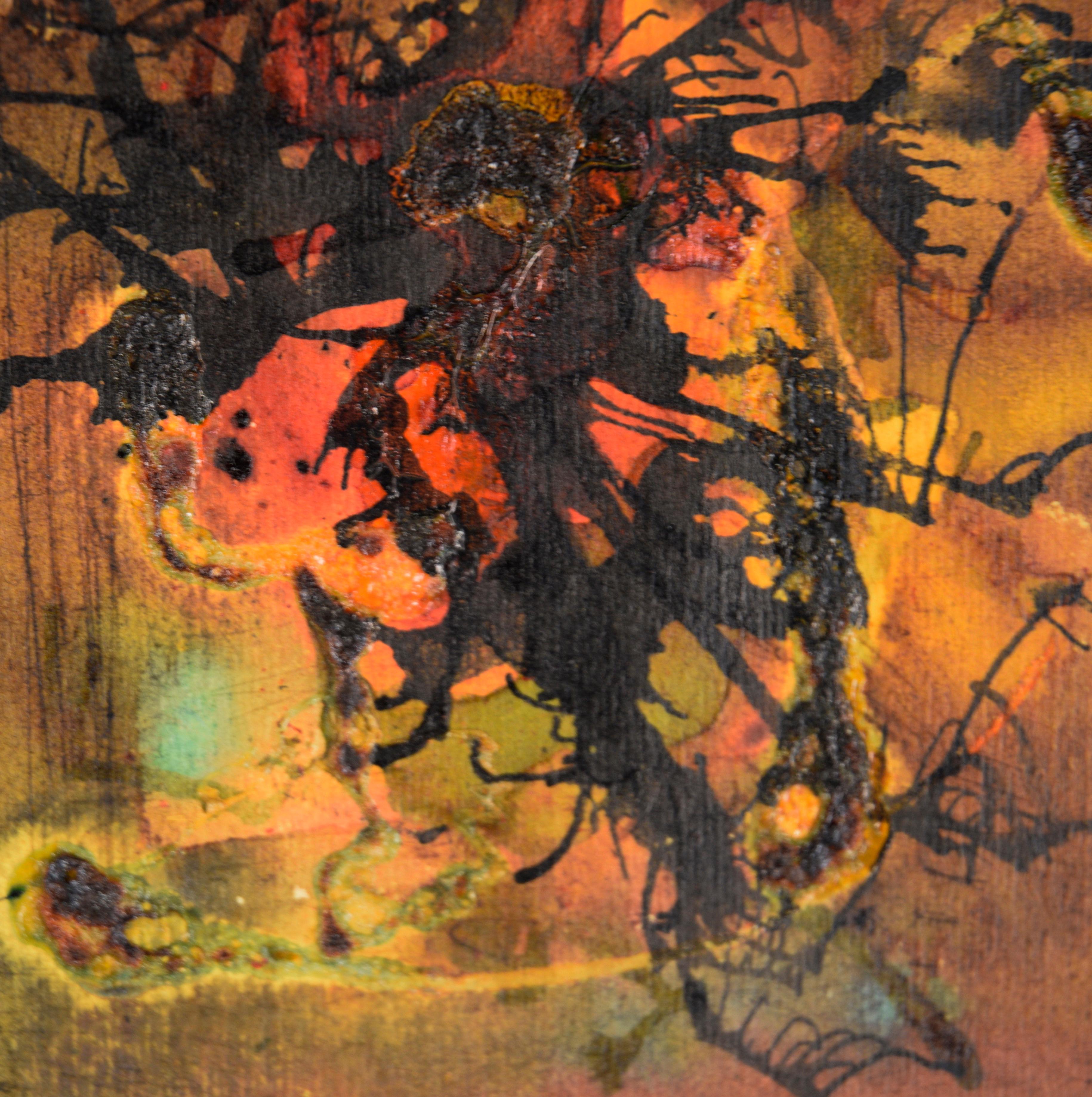 Colored Conversions - Abstract Watercolor and Ink on Paper

Abstract watercolor and ink painting depicting hues of yellow and orange, with a contrast of black paint in the center.
Signed and dated on verso 