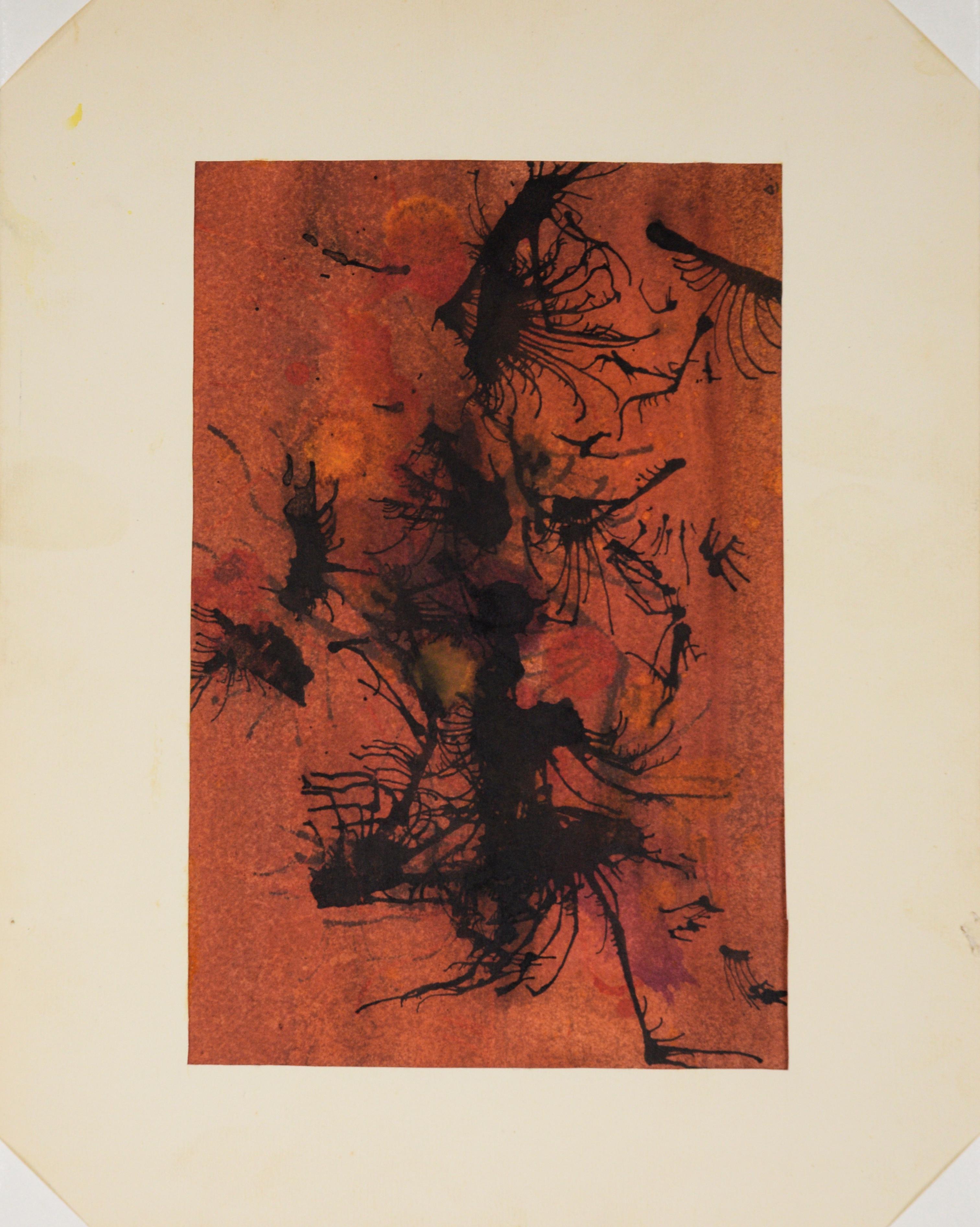 Resilienza - Acquerello astratto e inchiostro su carta - Painting di Dister