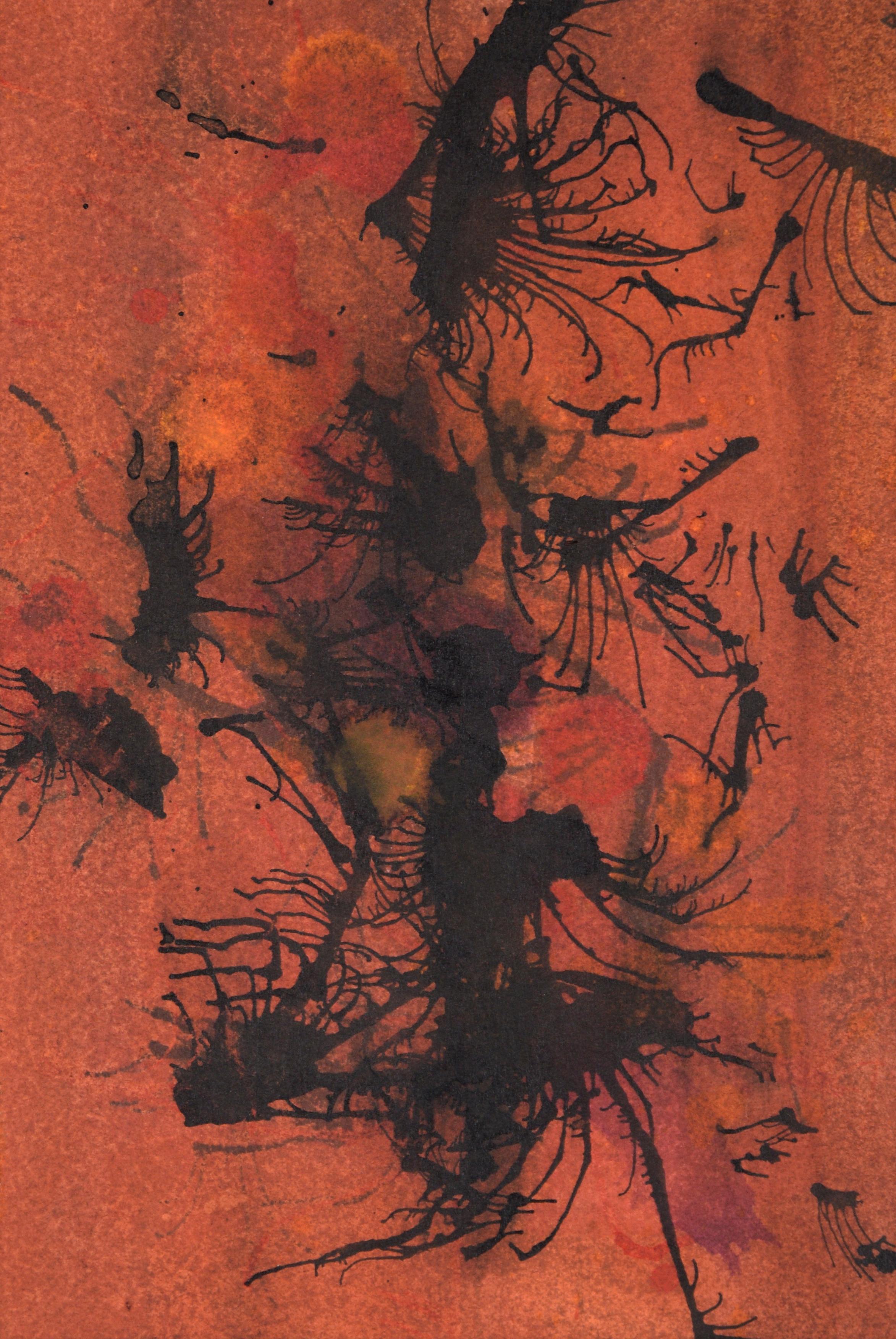 Resilienza - Acquerello astratto e inchiostro su carta - Painting Astratto di Dister
