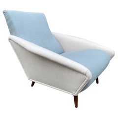 Distex Upholstered and Walnut Armchair Model 807 by Gio Ponti