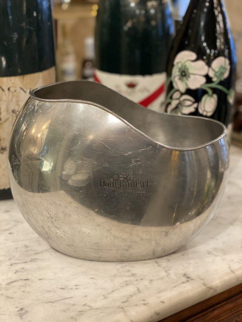 Distinctive, and handsomely imposing oval champagne cooler, from the renowned champagne house Dom Ruinart in France. Ruinart has roots all the way back to 1729, when it was founded by Nicolas Ruinart. Already from the middle of the 18th century,