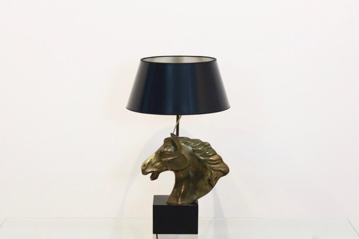 Mid-Century Modern Distinctive French ‘Cheval’ Horsehead Table Lamp, 1970s For Sale