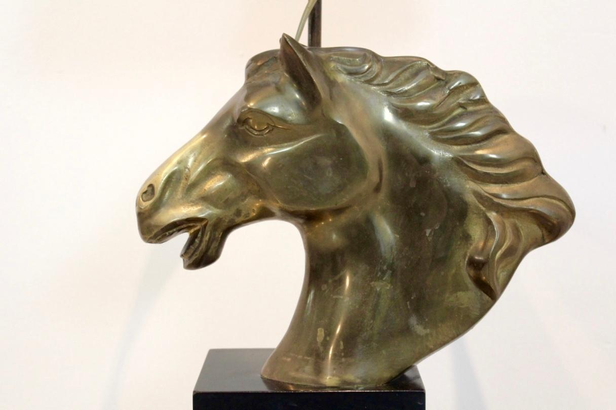20th Century Distinctive French ‘Cheval’ Horsehead Table Lamp, 1970s For Sale