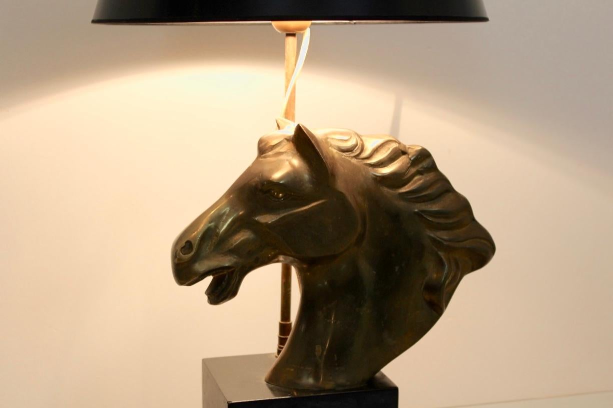 Distinctive French ‘Cheval’ Horsehead Table Lamp, 1970s For Sale 1