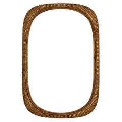 Distinctive Mirror Design, Aged Gold Leaf, Wood.
