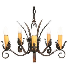 Antique Distinctively Styled 1920's Spanish Revival Chandelier