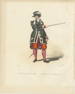 Distinguished Duty: Handcolored Print of a Swiss Guard Sergeant, 1862