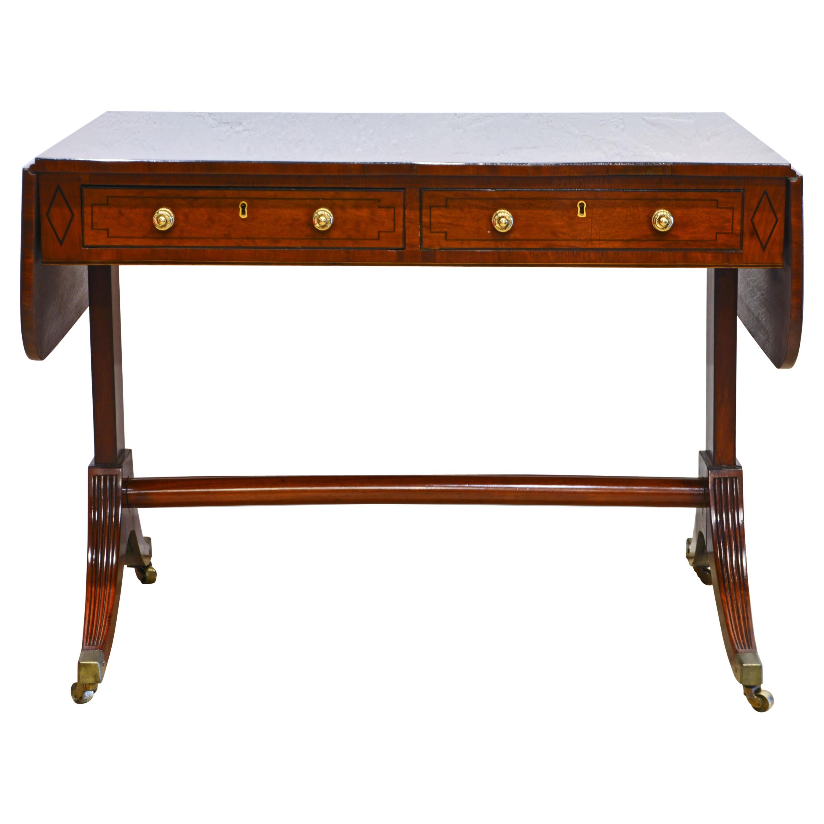 Distinguished English George III Mahogany Pedestal Sofa Table, Circa 1830