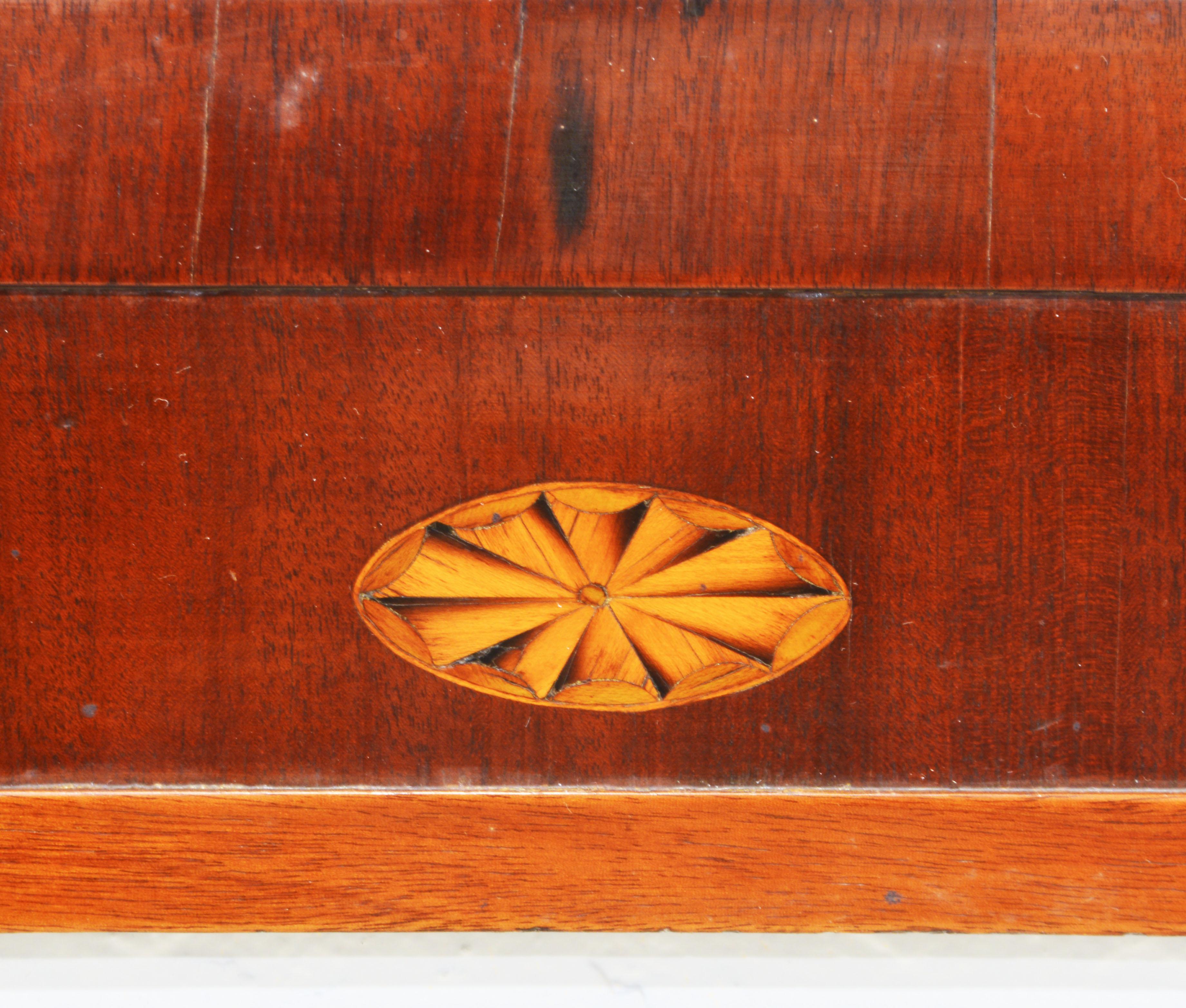 Distinguished Scandinavian Empire Inlaid Mahogany Wall Mirror, C. 1830 1