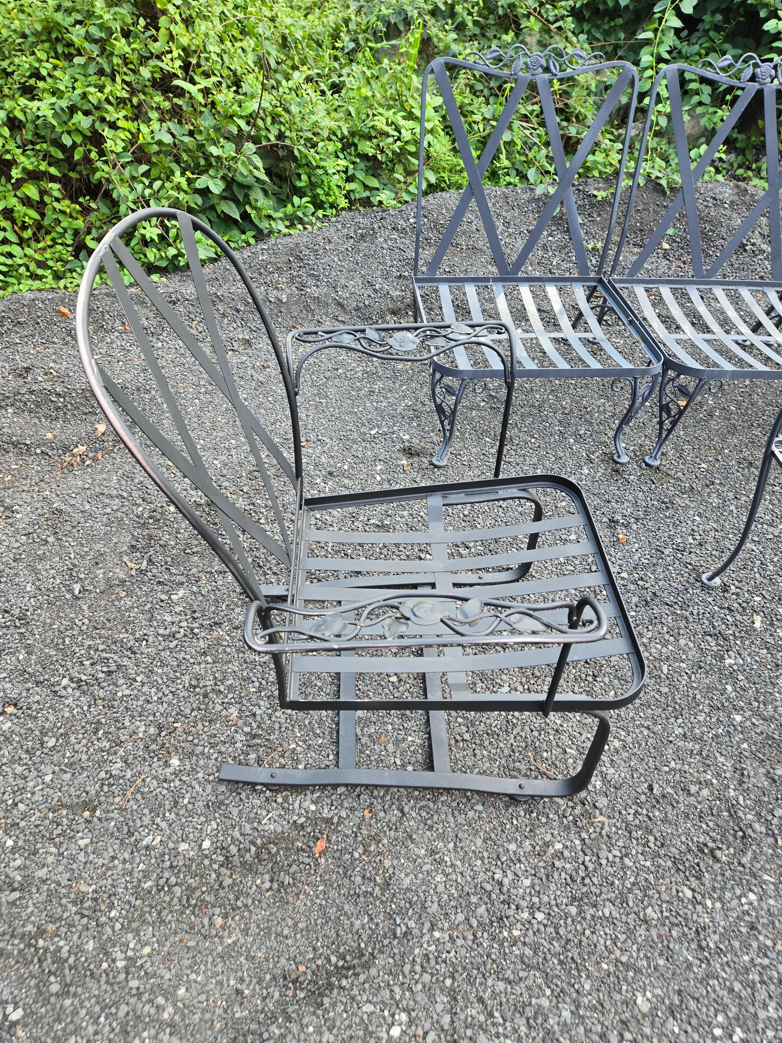 Vintage Woodard Wrought Iron Patio Set For Sale 3