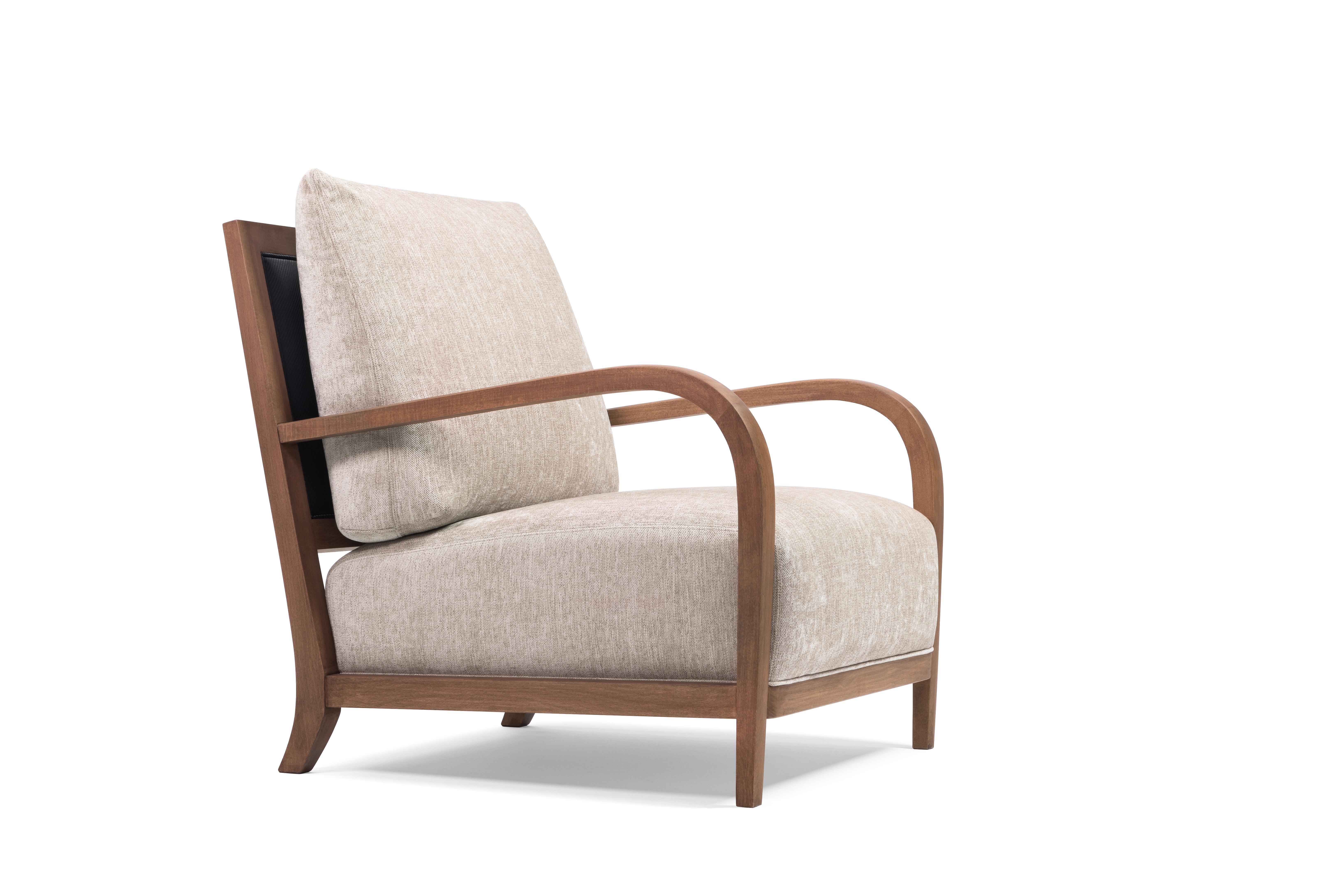 Italian Distinta Armchair, Modern Design Wooden Armchair For Sale