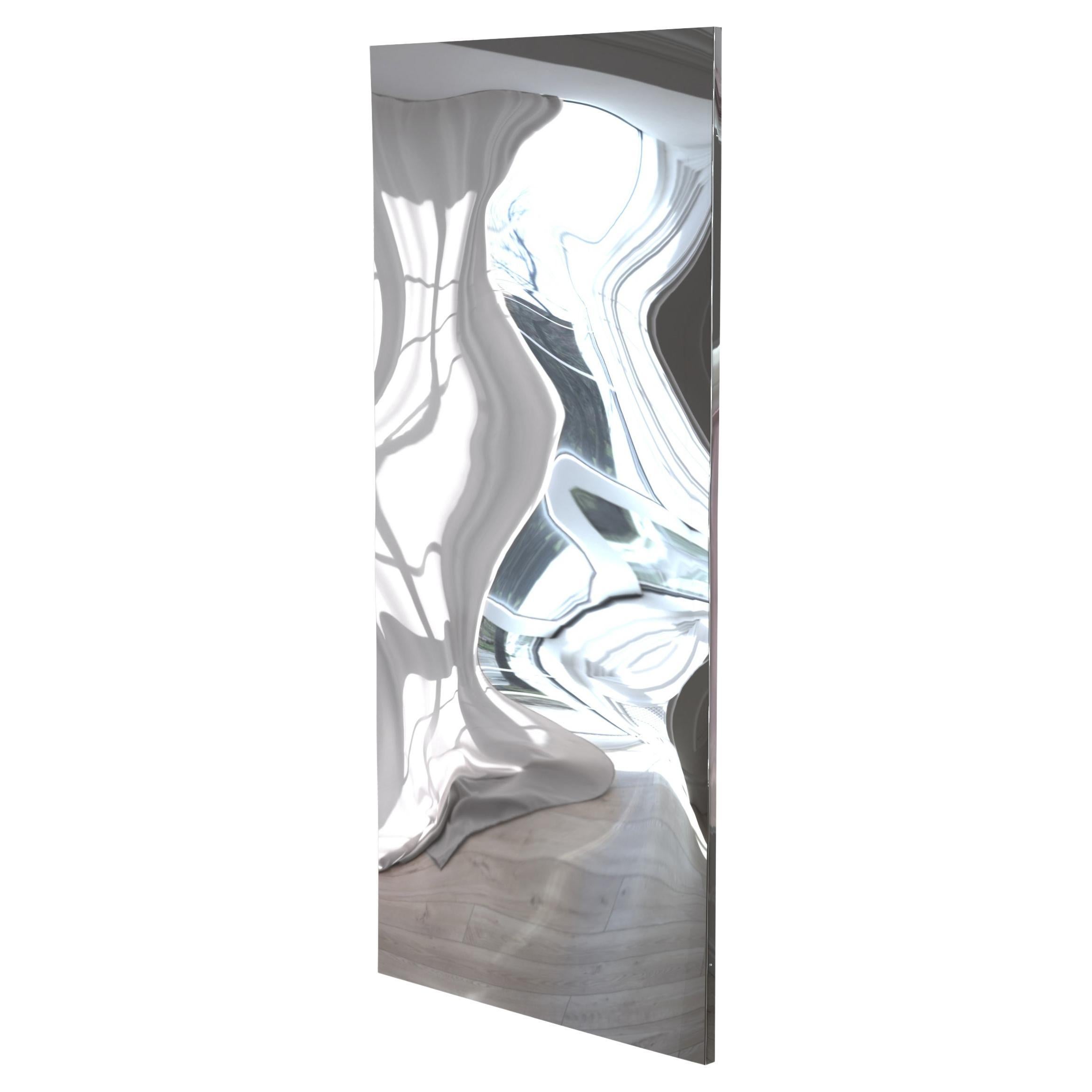 Distorting 250 cm Vertical Mirror in Polished Stainless Steel by Julien Vidame