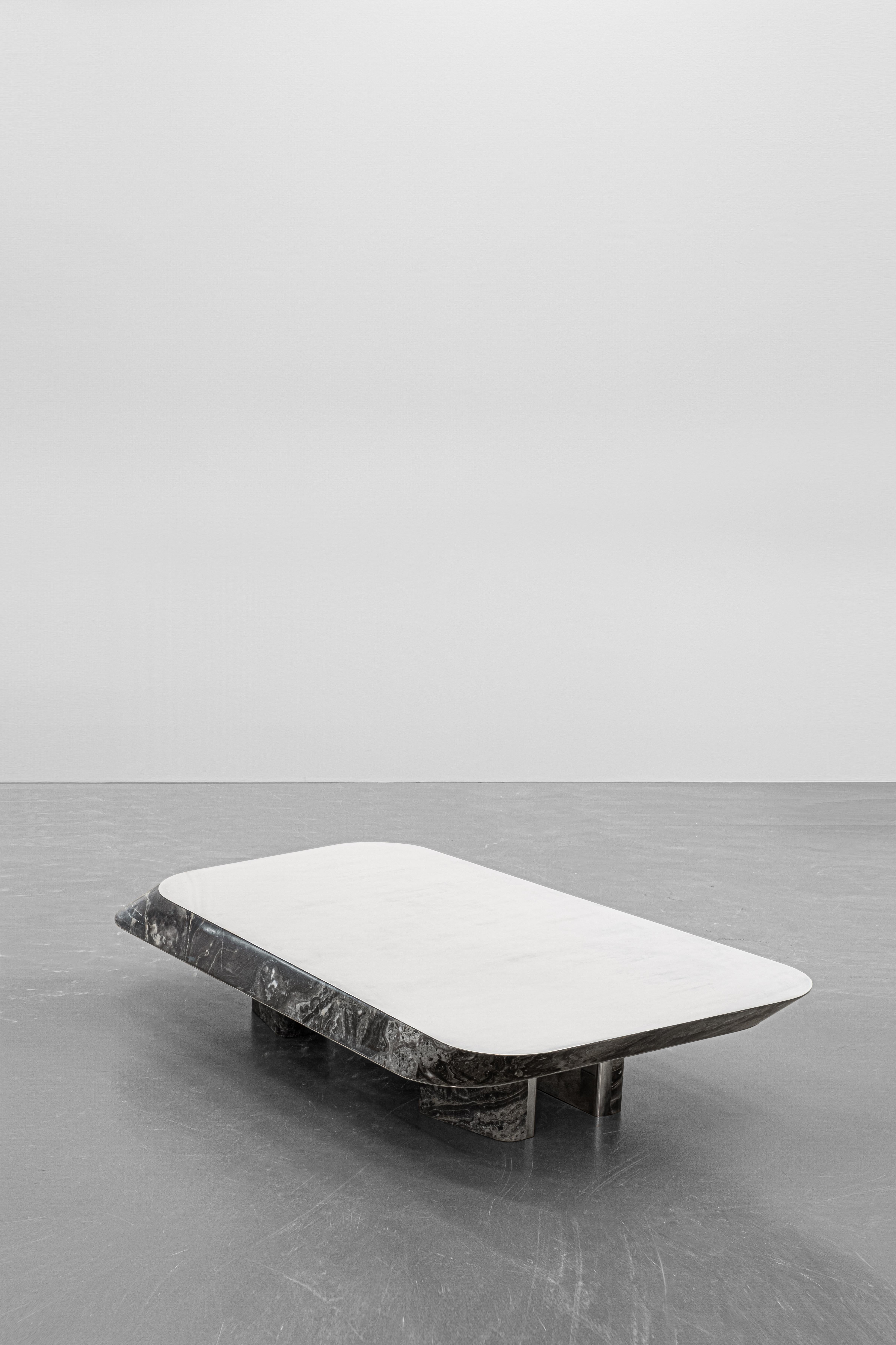 Object 1 marble coffee table by Emelianova Studio
Distortion Series Vol 1 Limited Edition of 20
Signed and numbered
Dimensions: 154 × 88 × 29.4 cm
Materials: Silver plated, hand patinated brass, marble
Handmade 

Distortion series is a bold